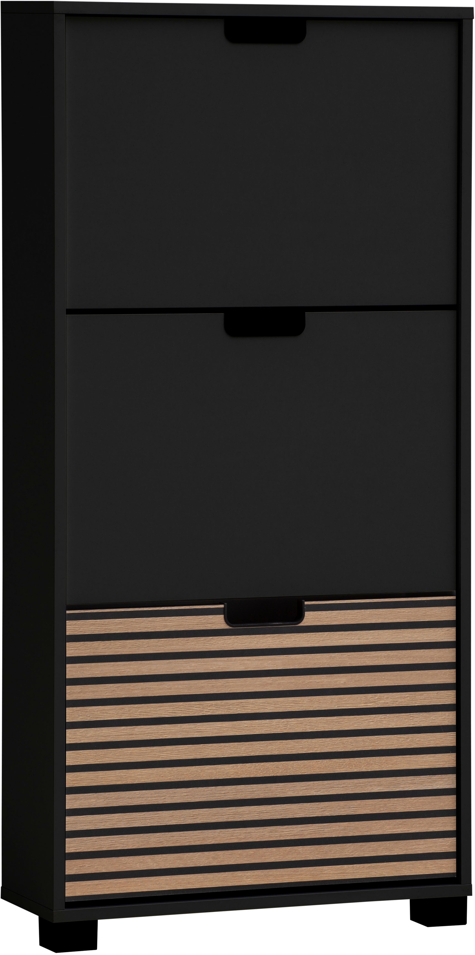 Image of Schildmeyer Schuhschrank "Ryker Schuhschrank, Breite 59 cm" 1 Stk. tlg. eine Klappe in Akustikplatten-Optik, Platz für 9 Paar Schuhe