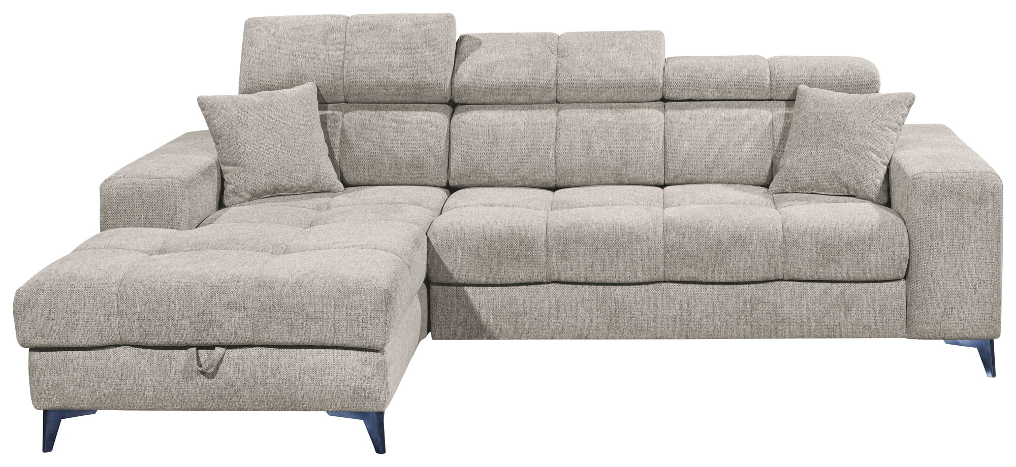 ED EXCITING DESIGN Ecksofa »Sydney L-Form«, mit Bettfunktion, Bettkasten, Kopfteilverstellung & 2 Zierkissen