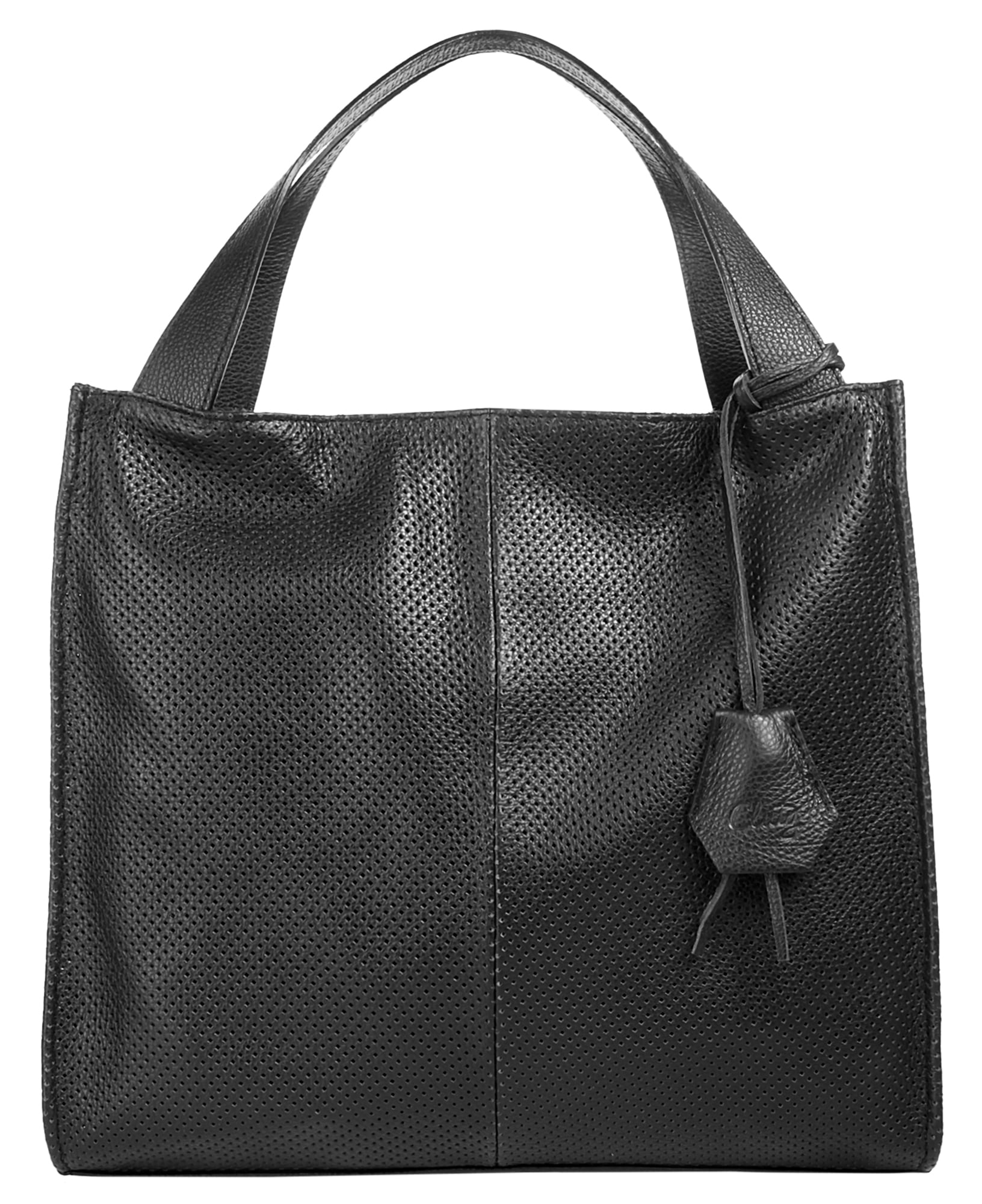Cluty, Unisex, Shopper echt Leder, Made in Italy, schwarz, B/H/T: 38cm x 28cm x 10cm onesize, Breite 38 cm x Höhe 28 cm x Tiefe 10 cm