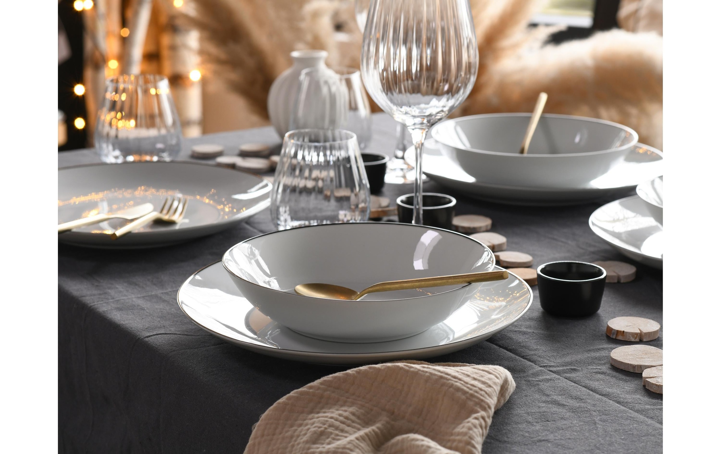 CreaTable Service combiné »Teller-Set Schwarz/Weiss«