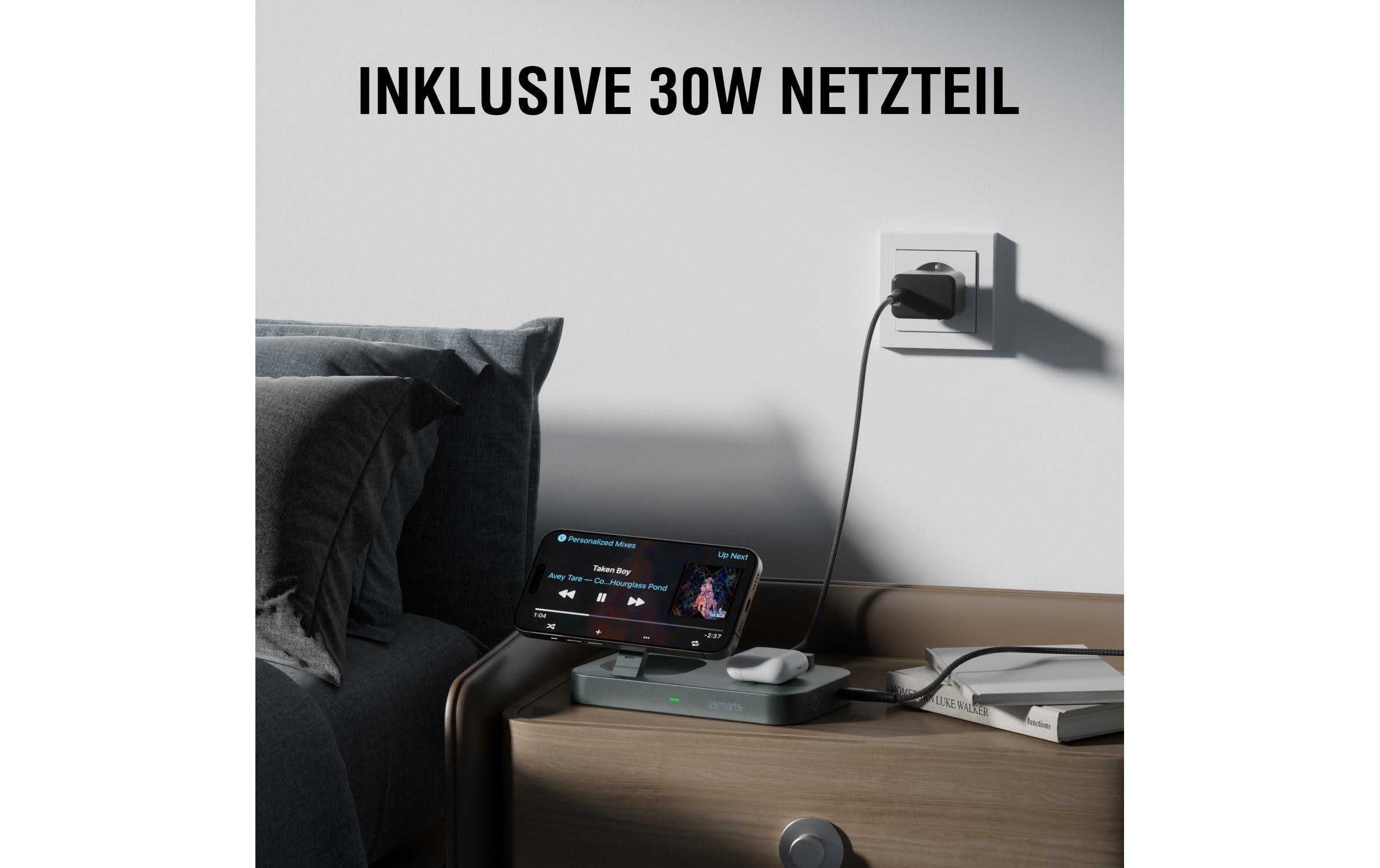 4smarts USB-Ladegerät »Qi2 Schwarz«