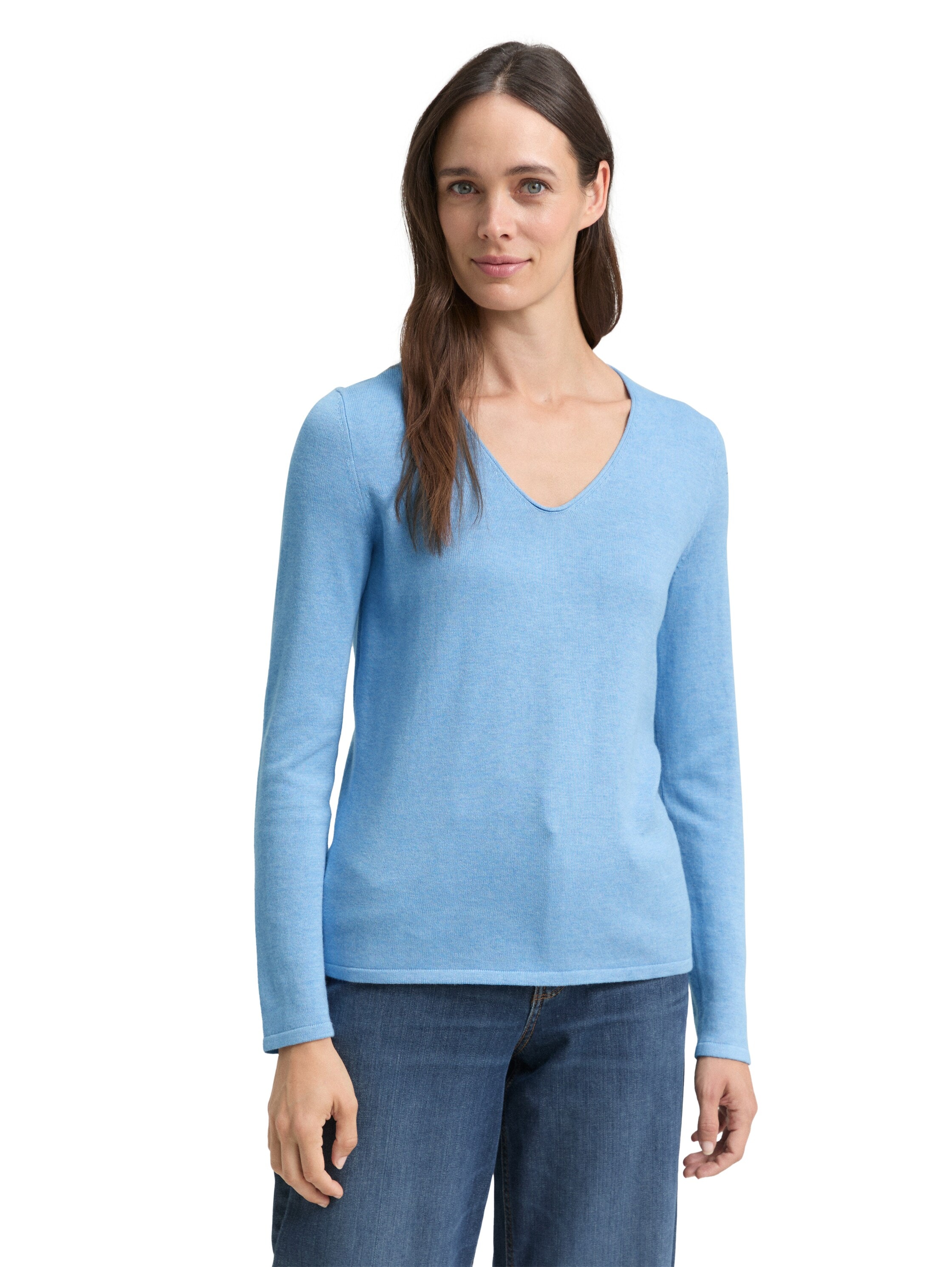 Image of TOM TAILOR V-Ausschnitt-Pullover aus Feinstrick