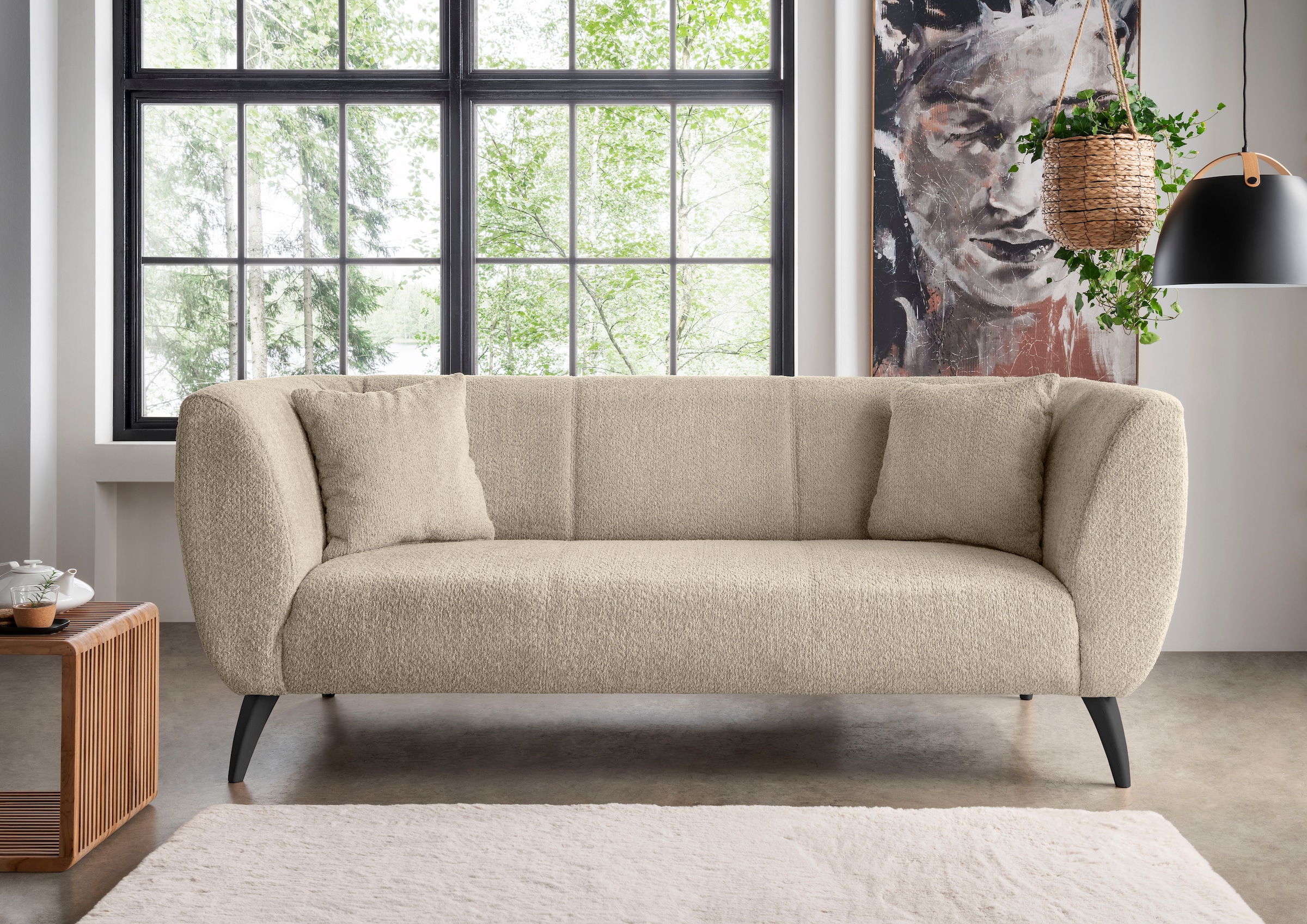 Image of Home affaire 3-Sitzer "Colori modern und bequem, schmale Armlehnen, tolle Detailverarbeitung" zwei verschiedene Fussfarben wählbar