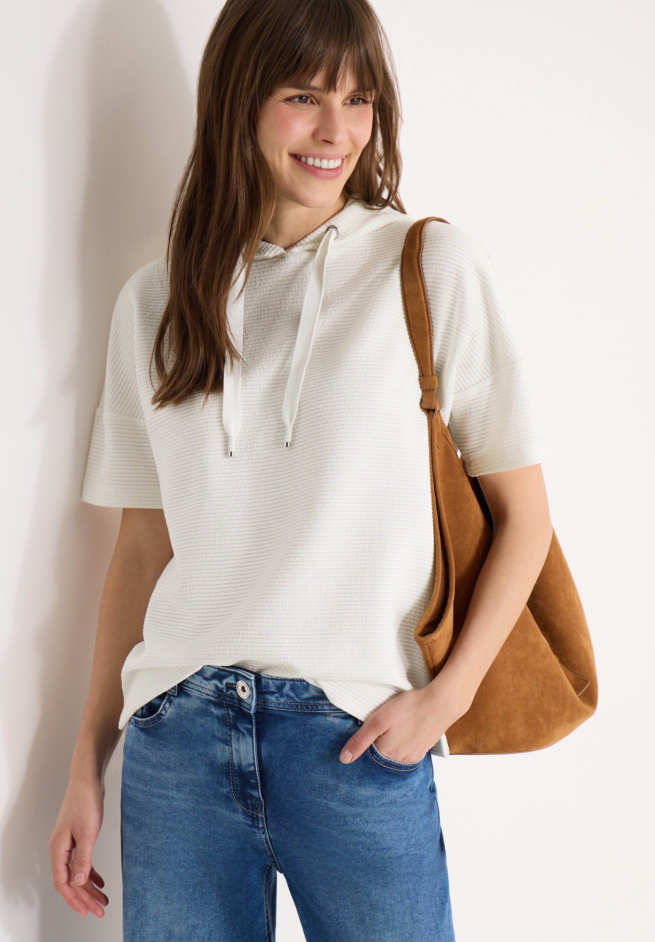 Cecil Sweater , Halbarm mit Kapuze und Tunnelzug
