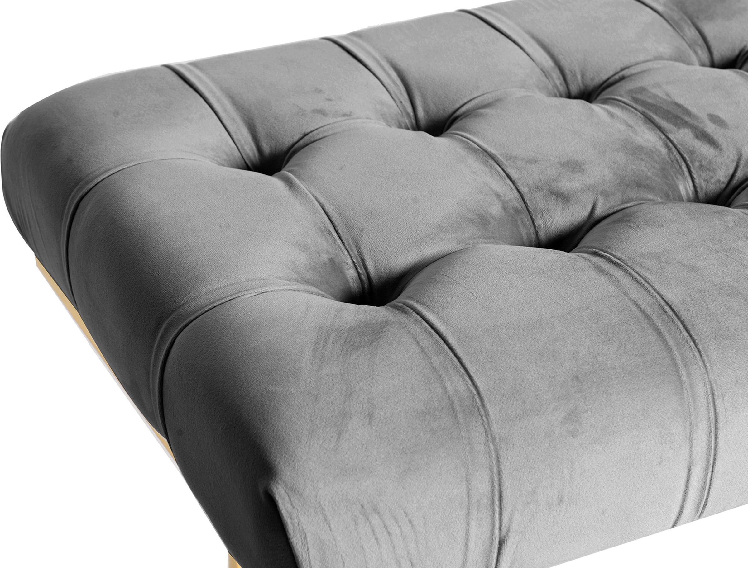Kayoom Banc »Rare 225, Edler Touch durch goldenes Gestell« 1 cuis tlg. velouté, matelassé, avec boutons décoratifs, coussin confortable et élégant