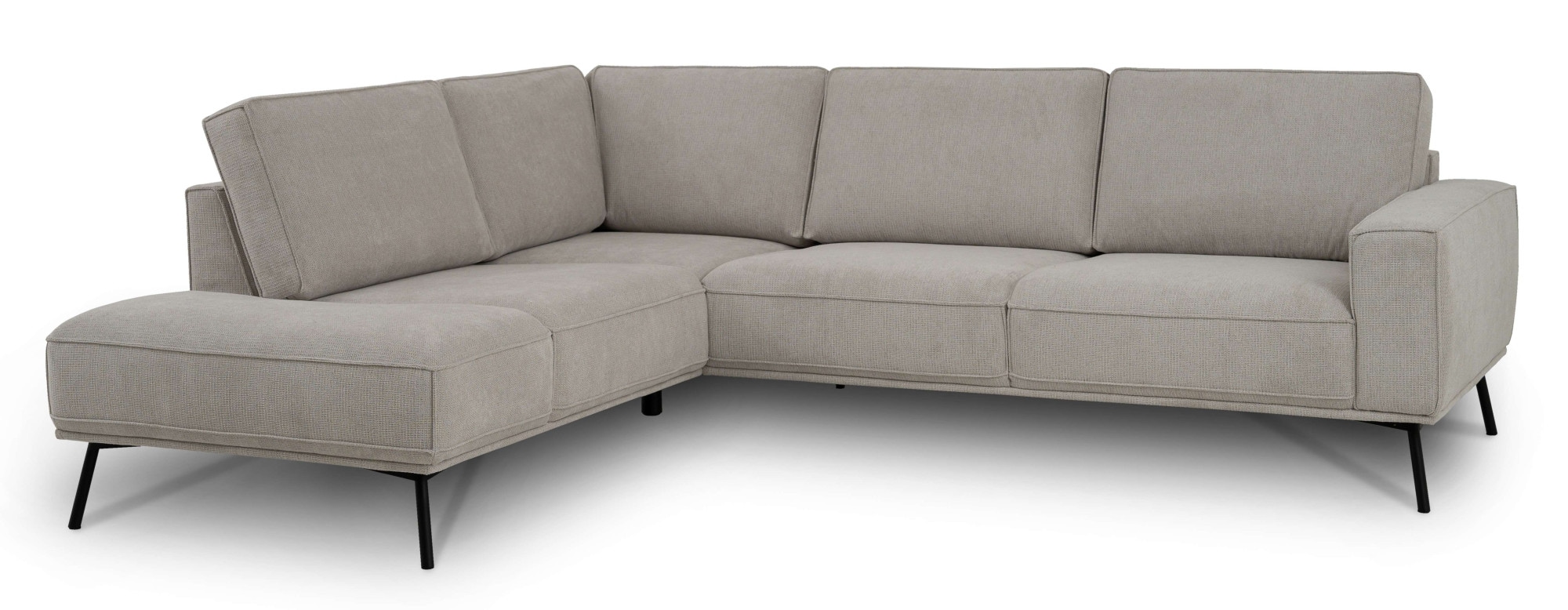 GOODproduct Canapé d'angle »Vosby« 260 cm, Chenille,  mit dekorativer Kedernaht, Wellenunterfederung