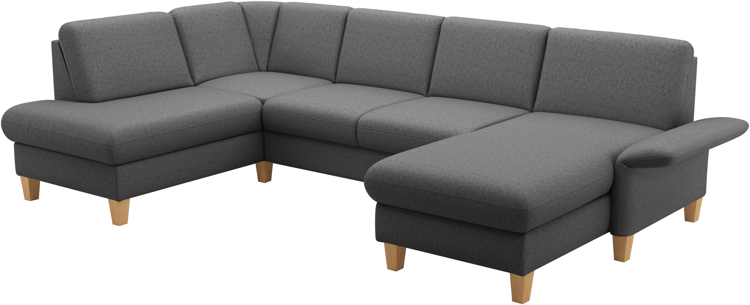 Home affaire Wohnlandschaft »Rochelle, U-Form«, optional mit Armteilverstellung, mit Bettfunktion & Bettkasten