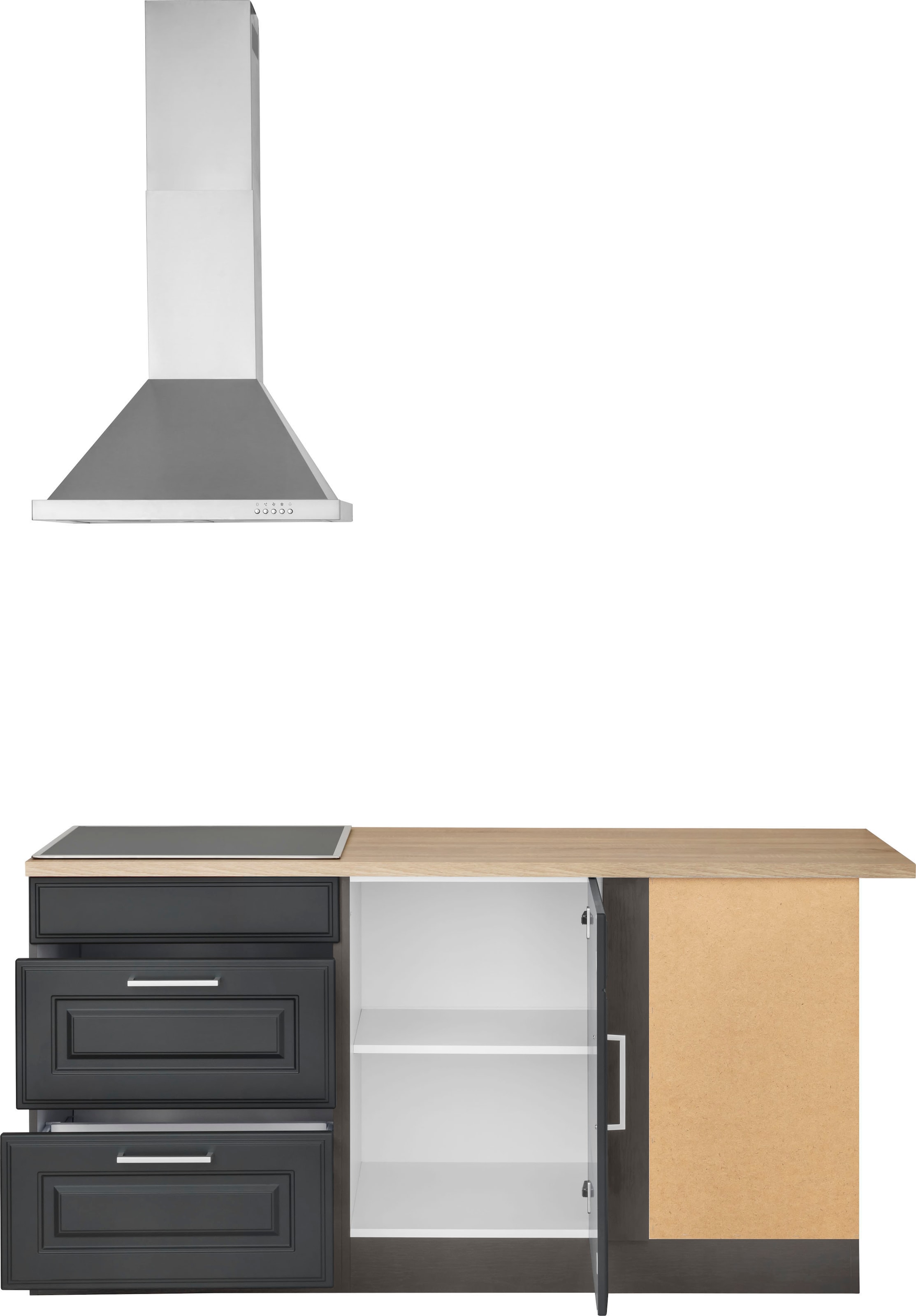 KOCHSTATION Winkelküche »KS-Stockholm – Küche mit hochwertiger und detailreicher Landhausfront« Stellbreite 260x170 cm, wahlweise mit E-Geräten, MDF-Fronten