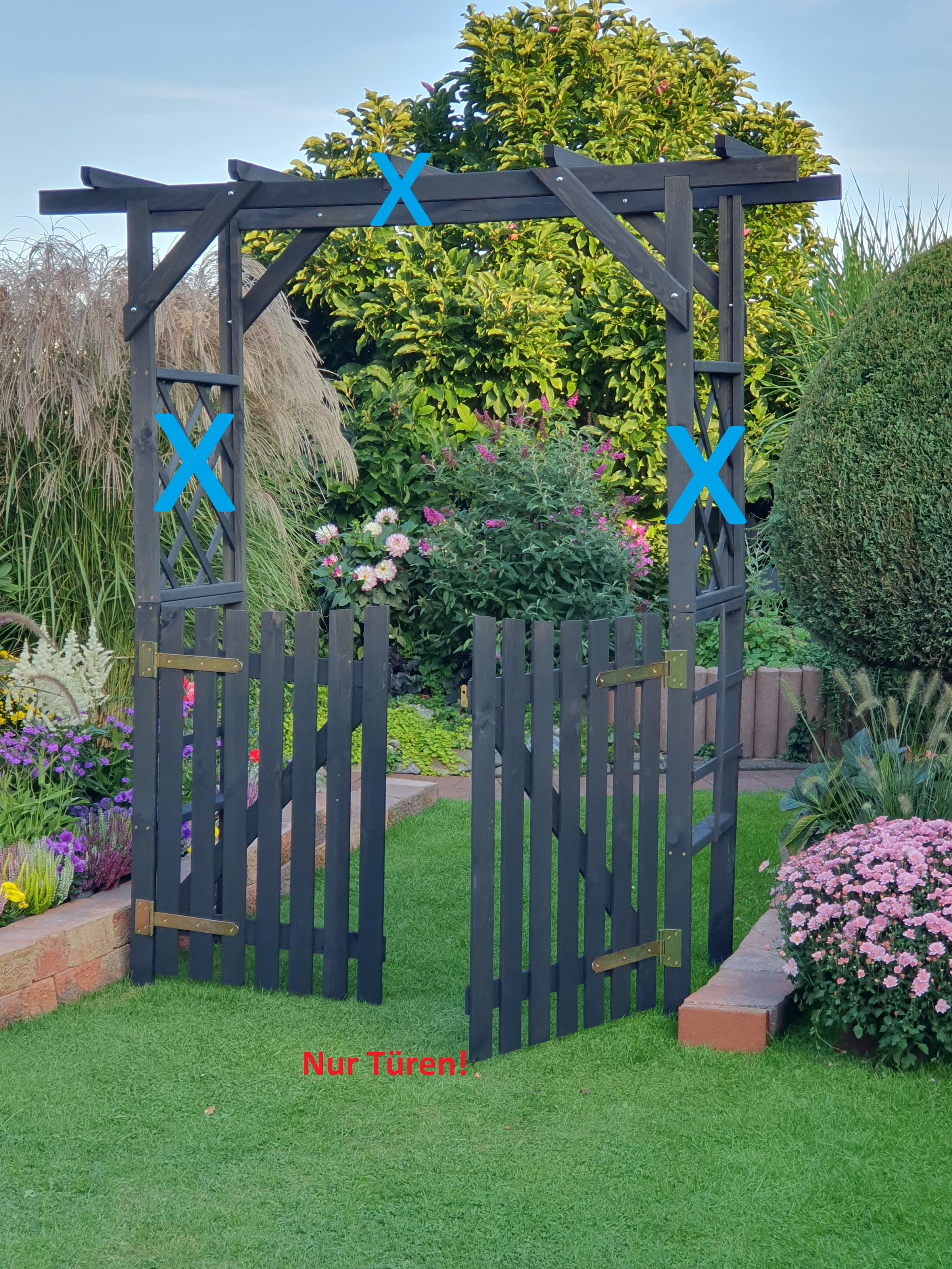 promadino Gartentor »Türen für die Pergola Ben« Material: Kiefer massiv, imprägniert. Masse: B129xH100cm