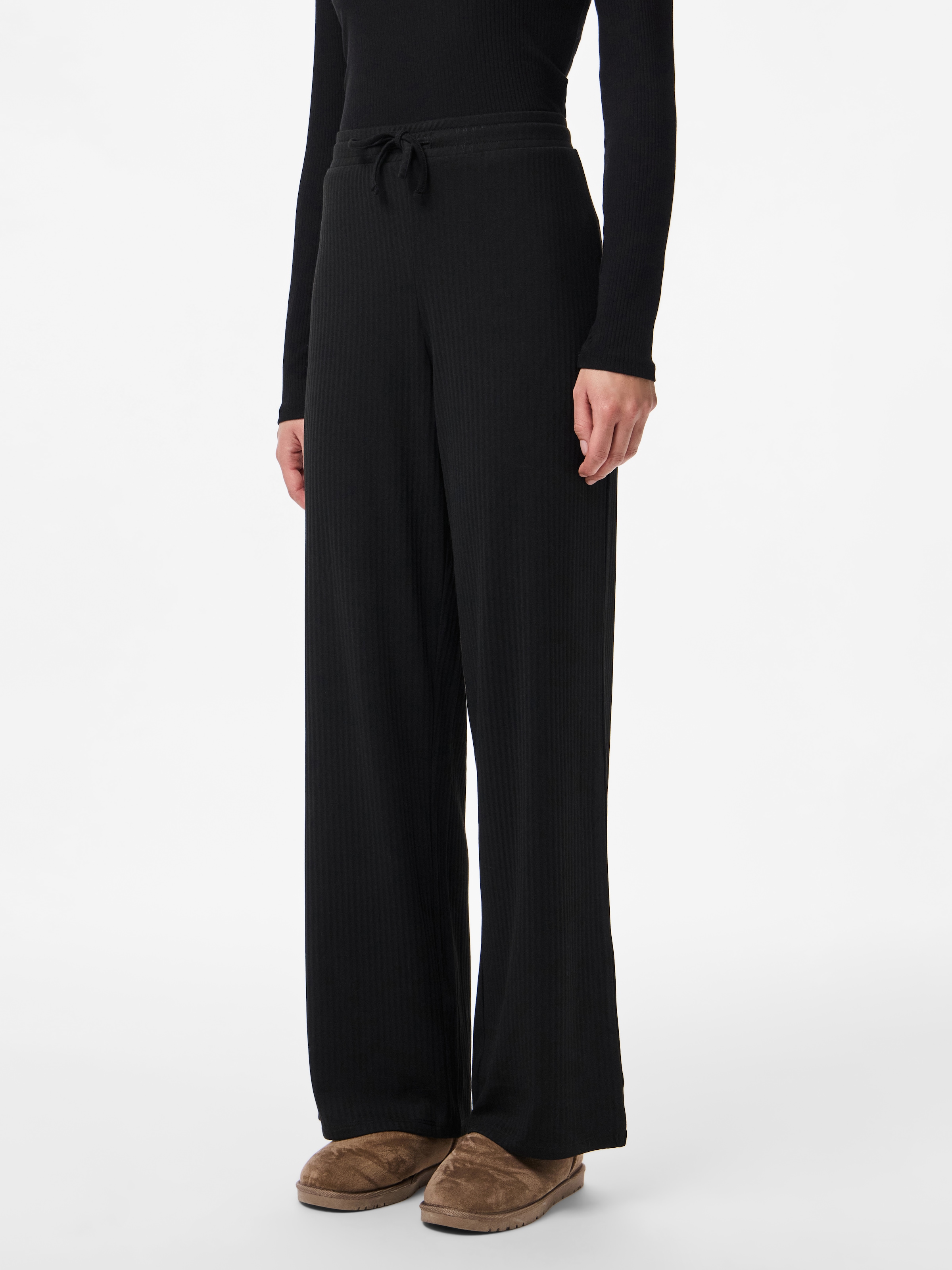 Image of pieces Jerseyhose "PCLAYA MW WIDE PANTS JRS NOOS" Materialmix, regular fit