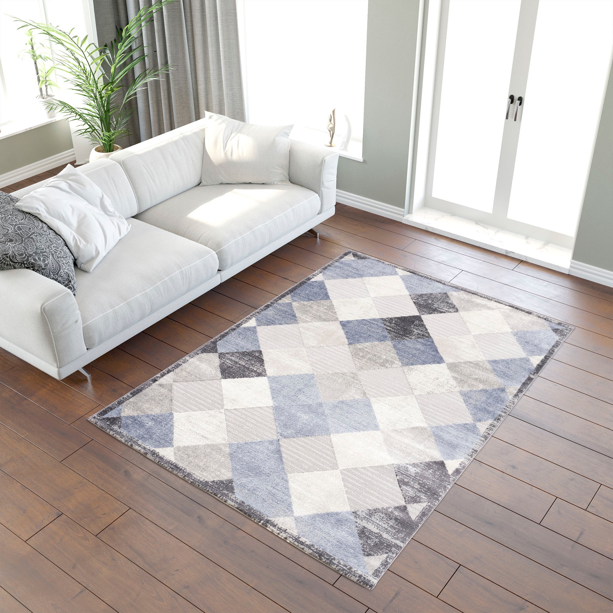 Sanat Teppich »Evra 7009« rechteckig 22 mm Höhe Wohnzimmer, Kurzflor, modern, Läufer