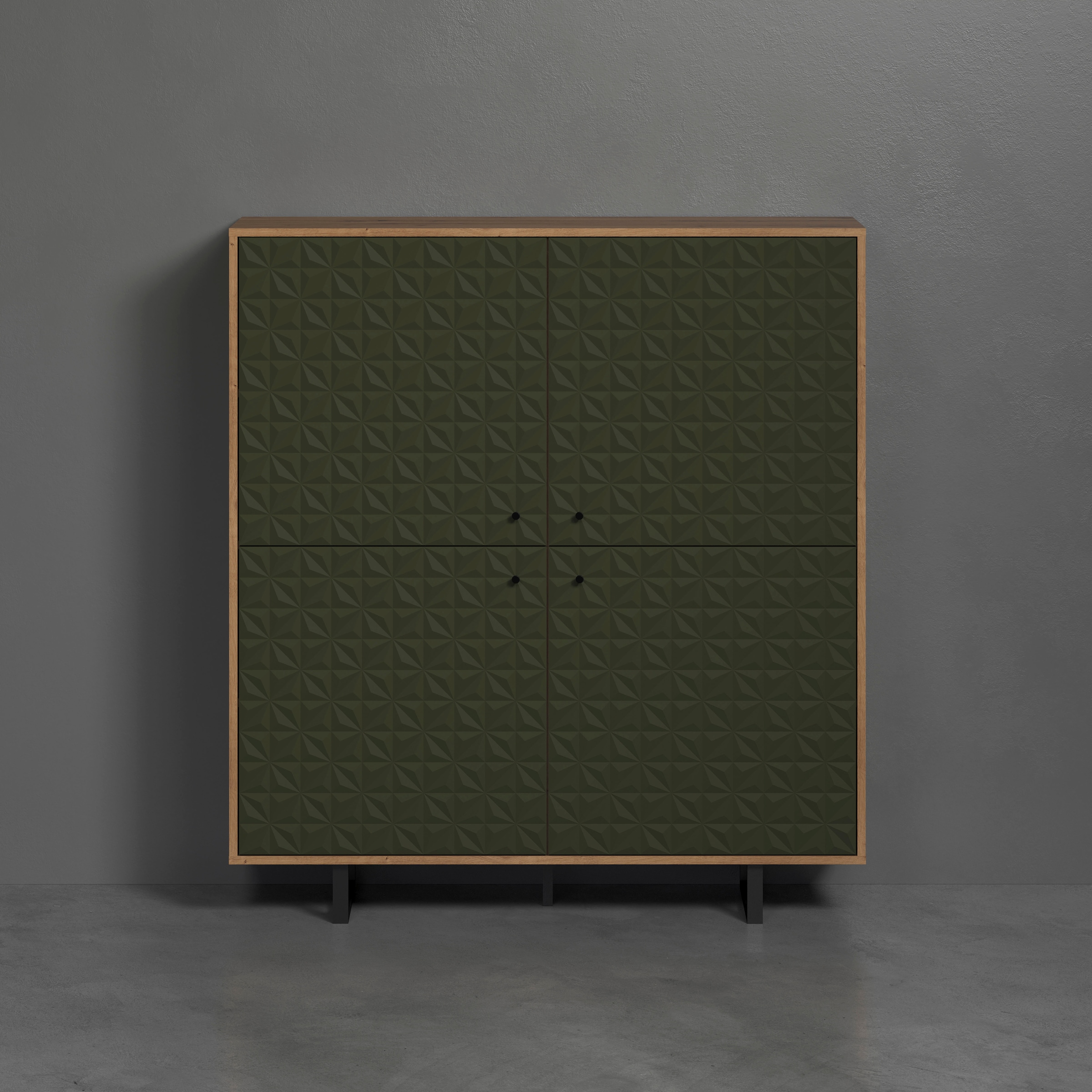 Image of Home affaire Highboard "Ferretti" Sideboard mit besonderer Fräsung - Füsse und Griffe aus Metall