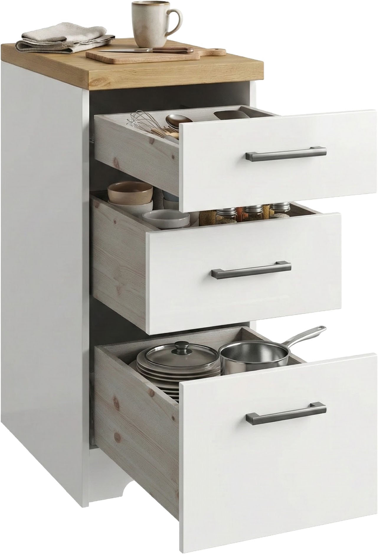 Home affaire Küchenzeile »Meliss« aus massiver Kiefer, mit Soft-Close-Funktion, 8-teiliges Set