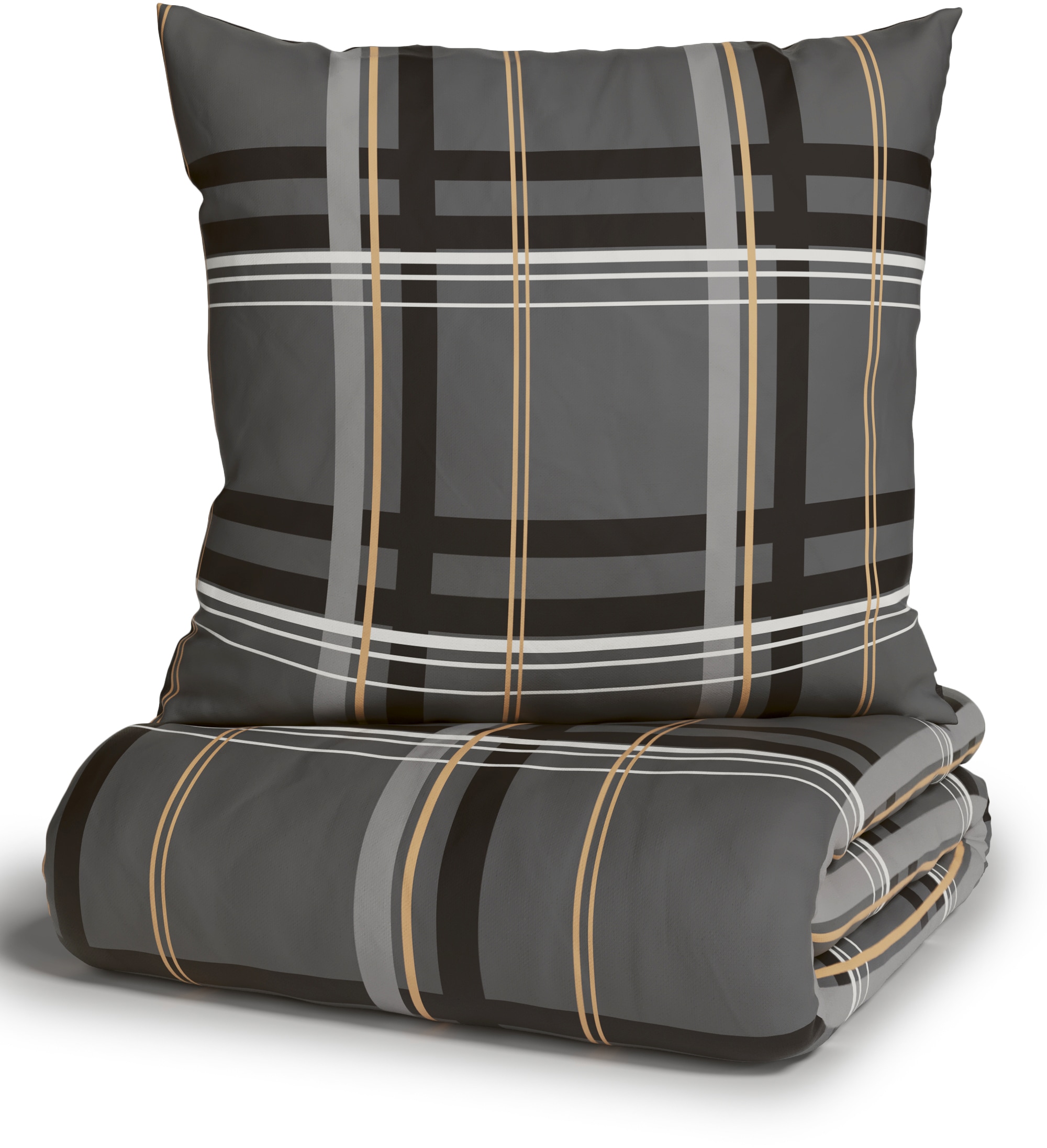 H.I.S Linge de lit réversible »Talin« 2 cuis NEUHEIT in Gr. 135x200 oder 155x220 cm, 100% Baumwolle, Karo-Design