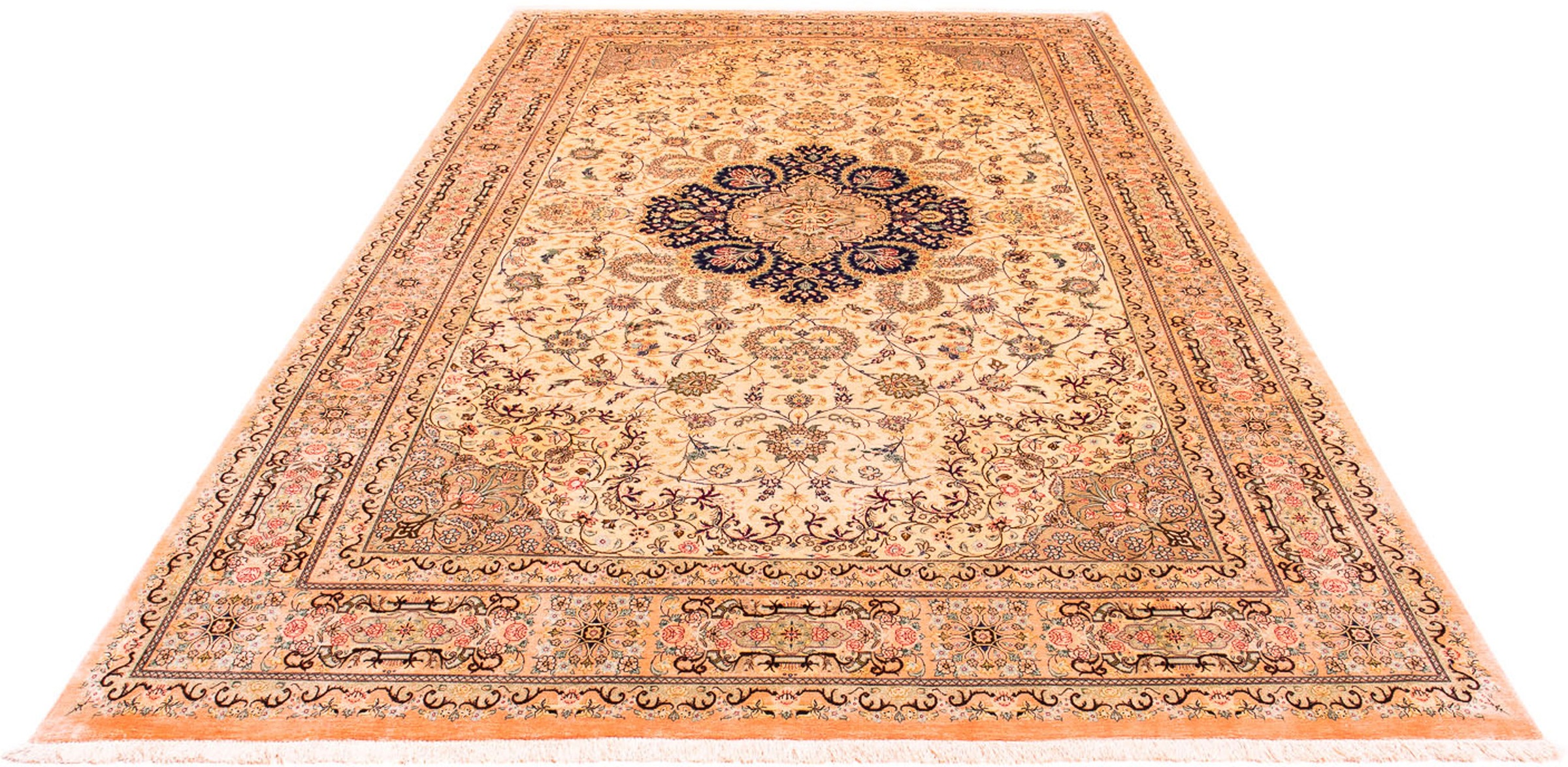 Image of morgenland Orientteppich »Perser - Ghom - 324 x 198 cm - beige«, rechteckig, 10 mm Höhe, Wohnzimmer, Handgeknüpft, Einzelstück mit Zertifikat bei Ackermann Versand Schweiz