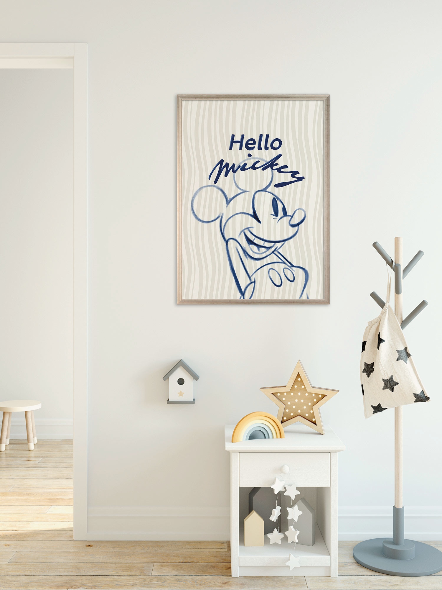 Image of Komar Wandbild "Disney Mickey Mouse Hello" Disney Set, 1 Stk. tlg. 40 x 50 cm (Breite x Höhe) - Kinderzimmer, Dekoration