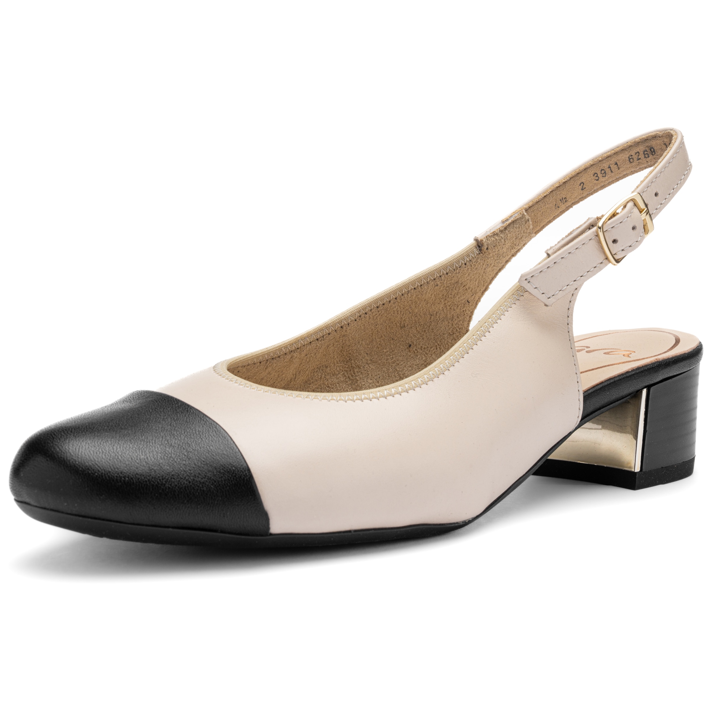 Ara Pompes à sling »NIZZA«  Talons blocs, chaussures de fête, chaussures de soirée, garniture contrastée