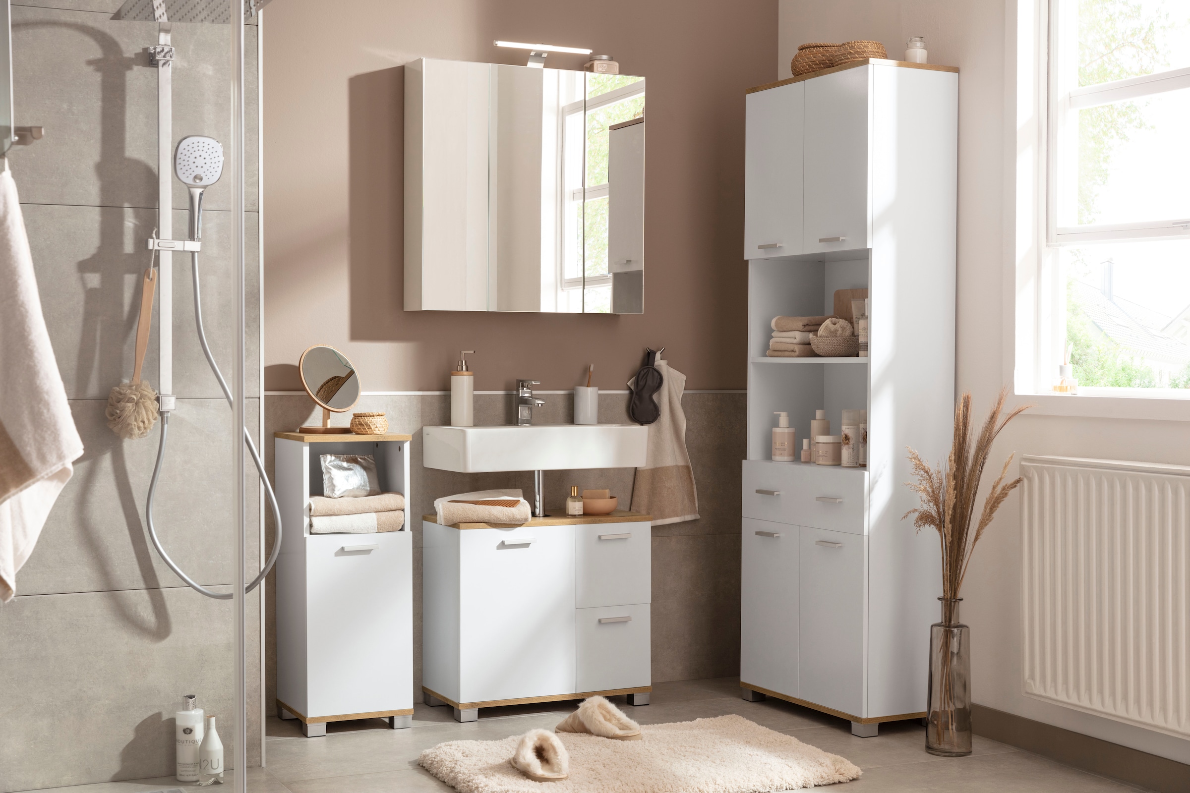 Schildmeyer Spiegelschrank »Roma« Breite 70 cm, 3-türig, LED-Beleuchtung, Schalter-/Steckdosenbox