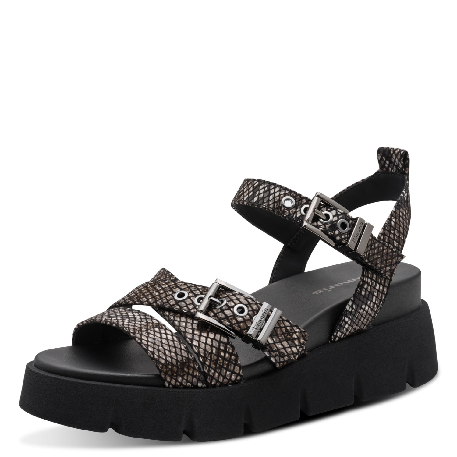 Image of Tamaris Keilsandalette Sommerschuh, Riemchensandale im angesagten Snake-Look