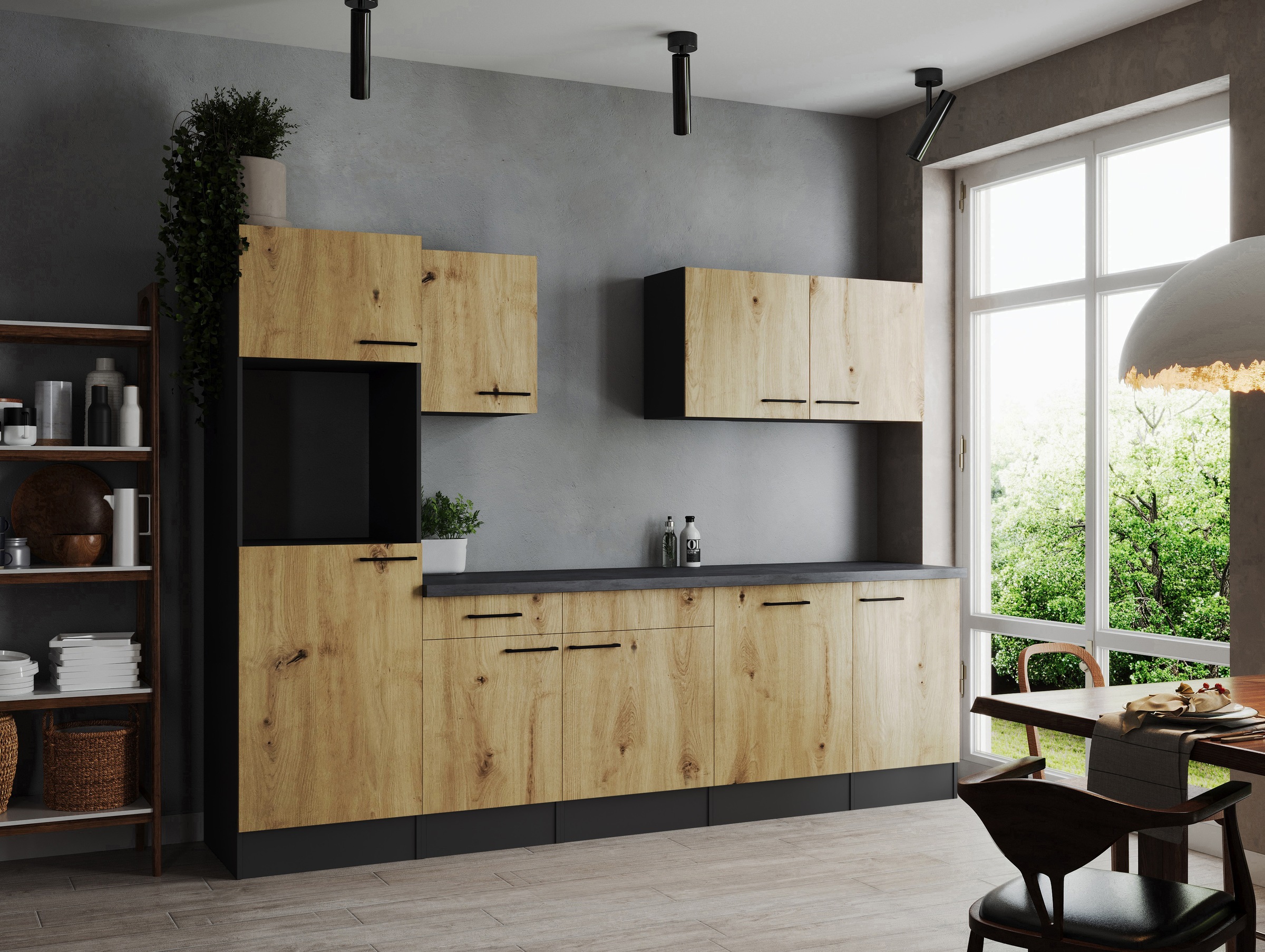 RESPEKTA Kitchenette »Oliver« largeur 280 cm, hauteur de travail 90 cm, configuration exclusive pour OTTO