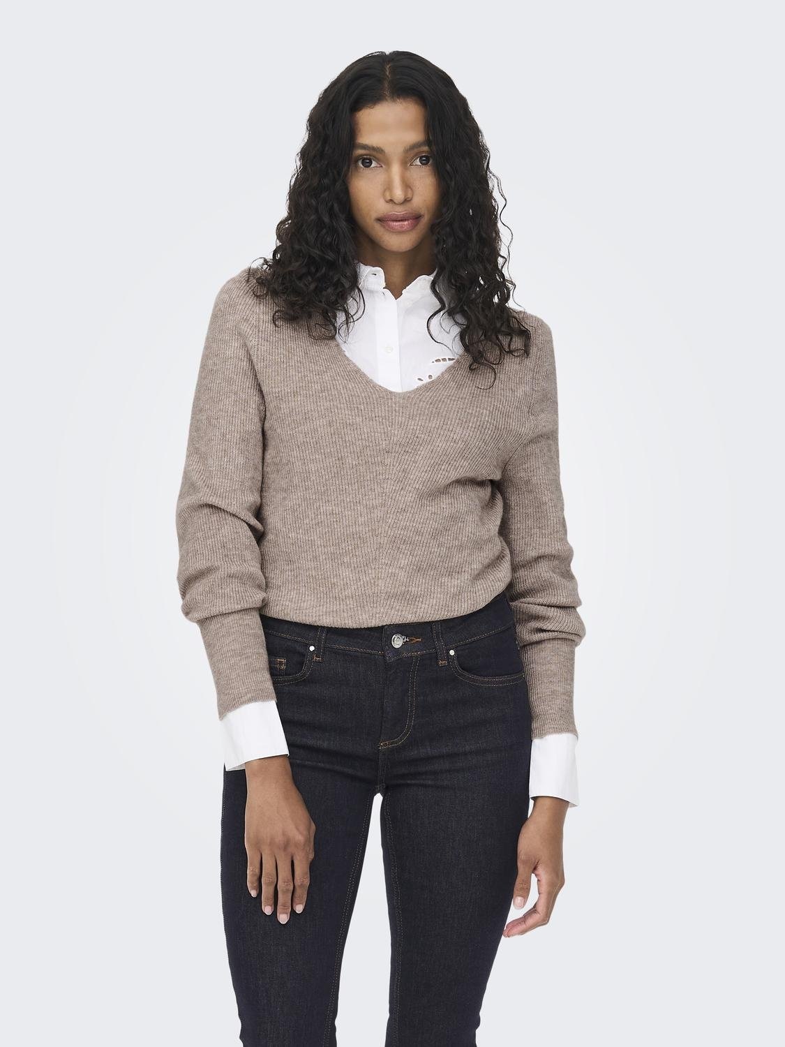 ONLY V-Ausschnitt-Pullover »ONLATIA L/S V-NECK CUFF KNT«