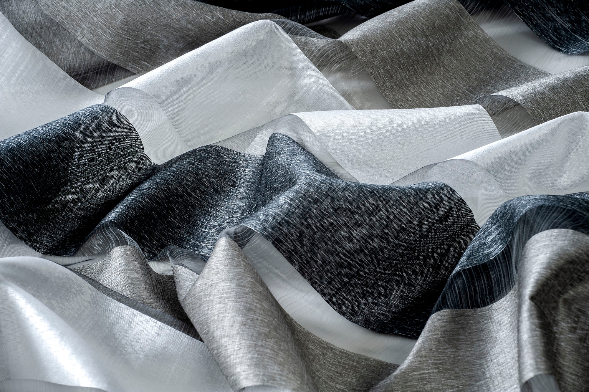 decolife Gardine »Scala« Ösen 1 Stk. tlg. Ösenschal mit farbigen Querstreifen