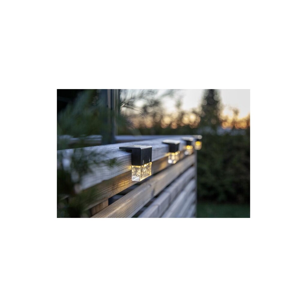 STAR TRADING Gartenleuchte »Solar Wandlaterne Bubbly Fence, 4 Stück«