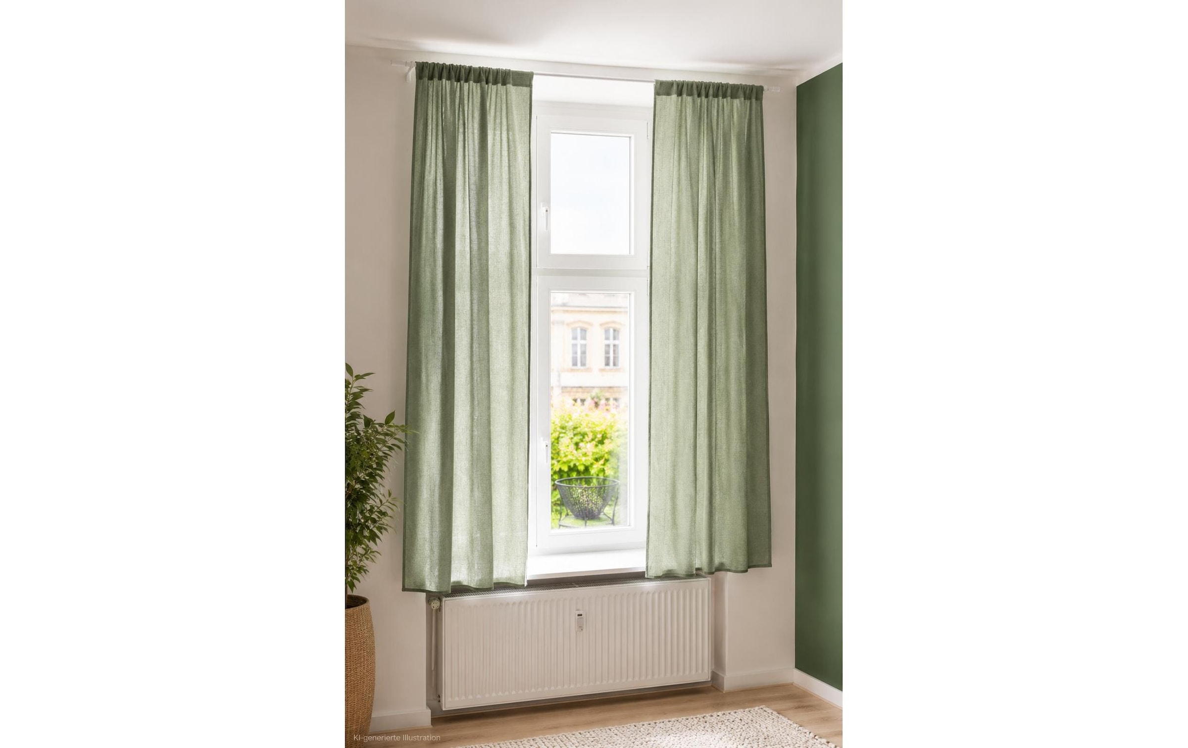 Urbanara Rideau »2er-Set Musselin Trofa 135 cm x 320 cm« Ruban plissé 2 cuis tlg.