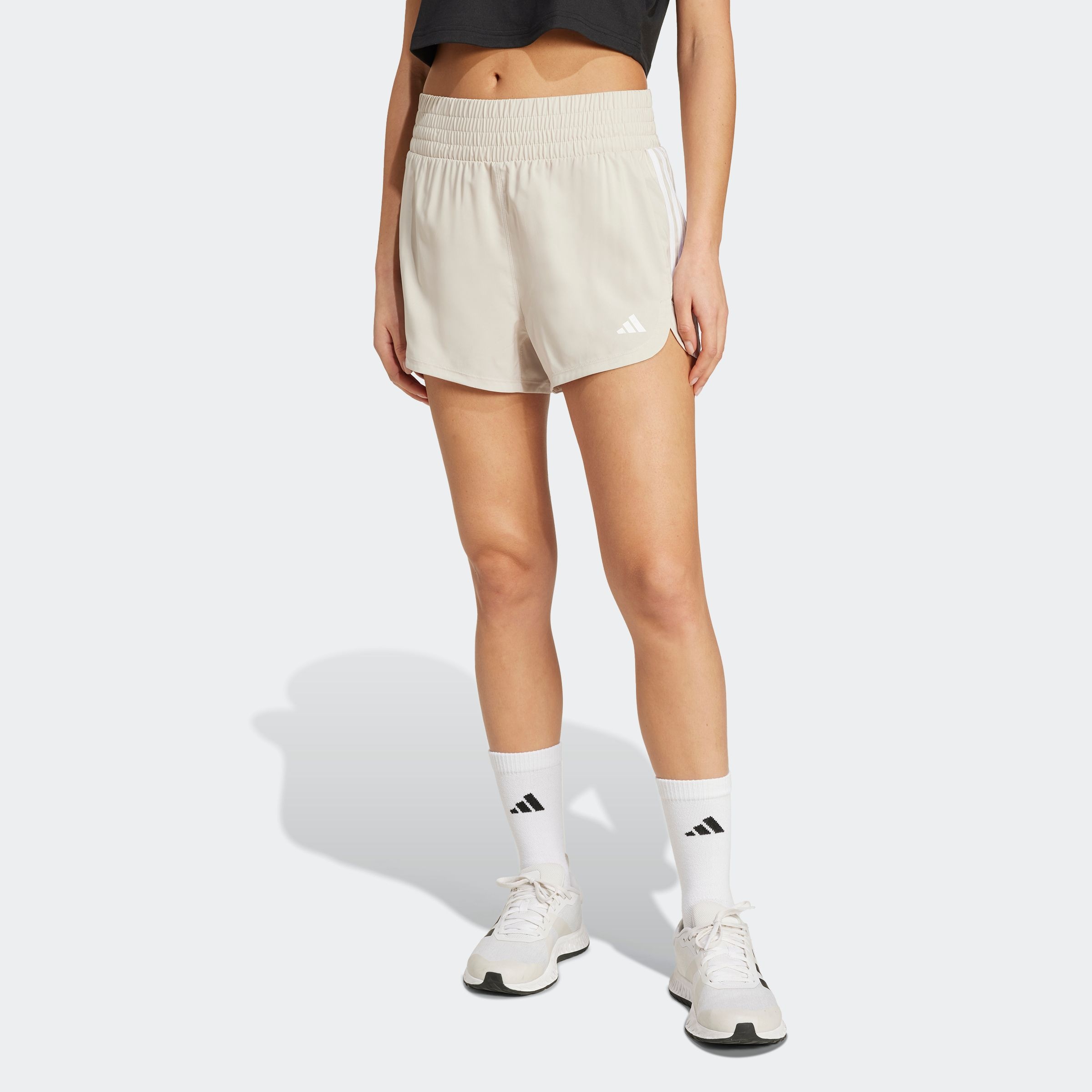 Image of adidas Performance Shorts "PACER TRAINING 3-STREIFEN WOVEN HIGH-RISE" Woven Trainingsshorts mit hohem Bund