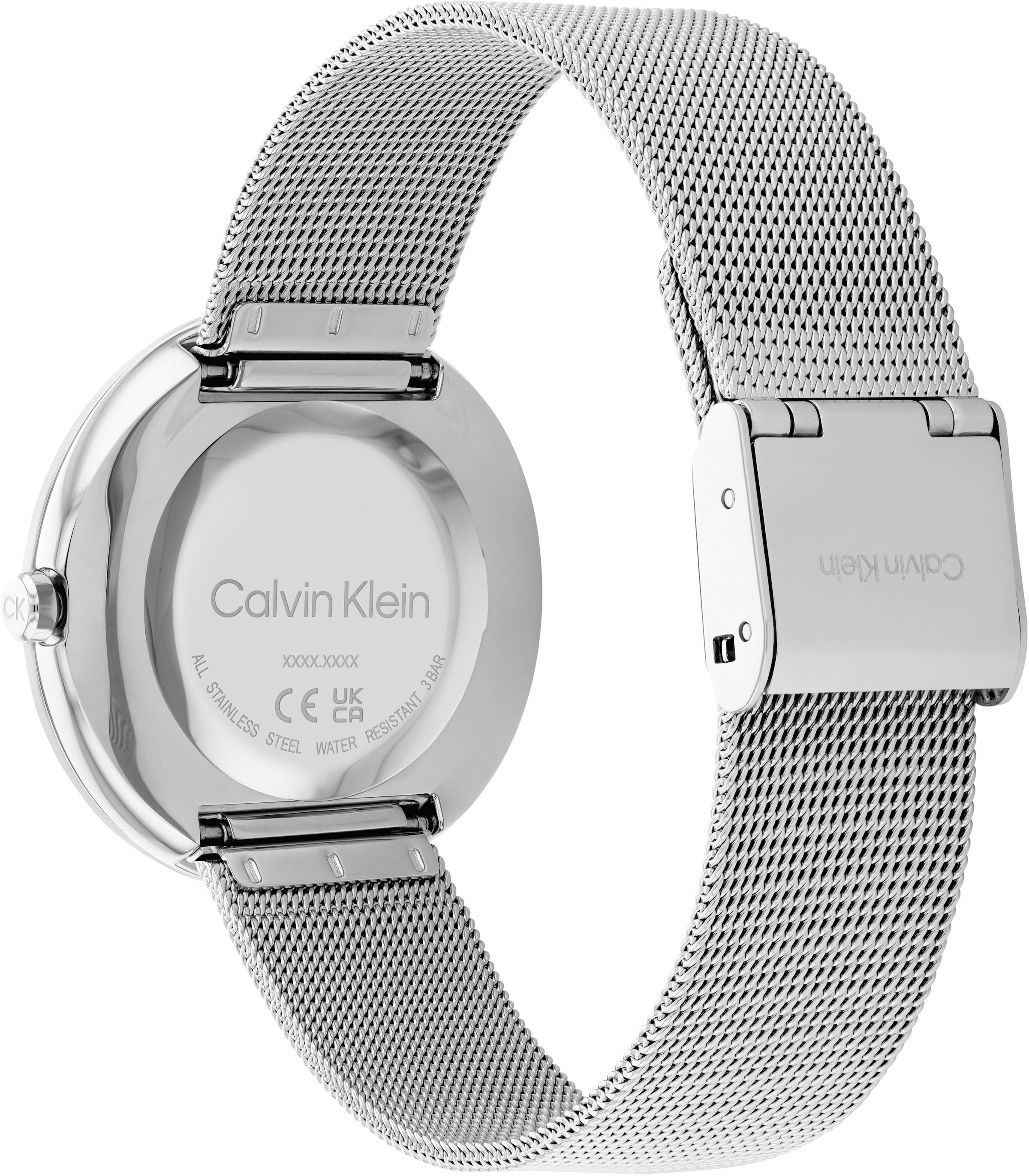 Calvin Klein Quarzuhr »Twisted Bezel, 25200014«, Armbanduhr, Damenuhr, Mineralglas