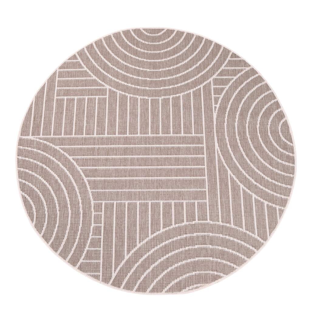 Carpet City Outdoorteppich »DUO RUG 5842« rund 5 mm Höhe Wendeteppich Wetterfest In- & Outdoor, Balkon, Terrasse, Wohnzimmer