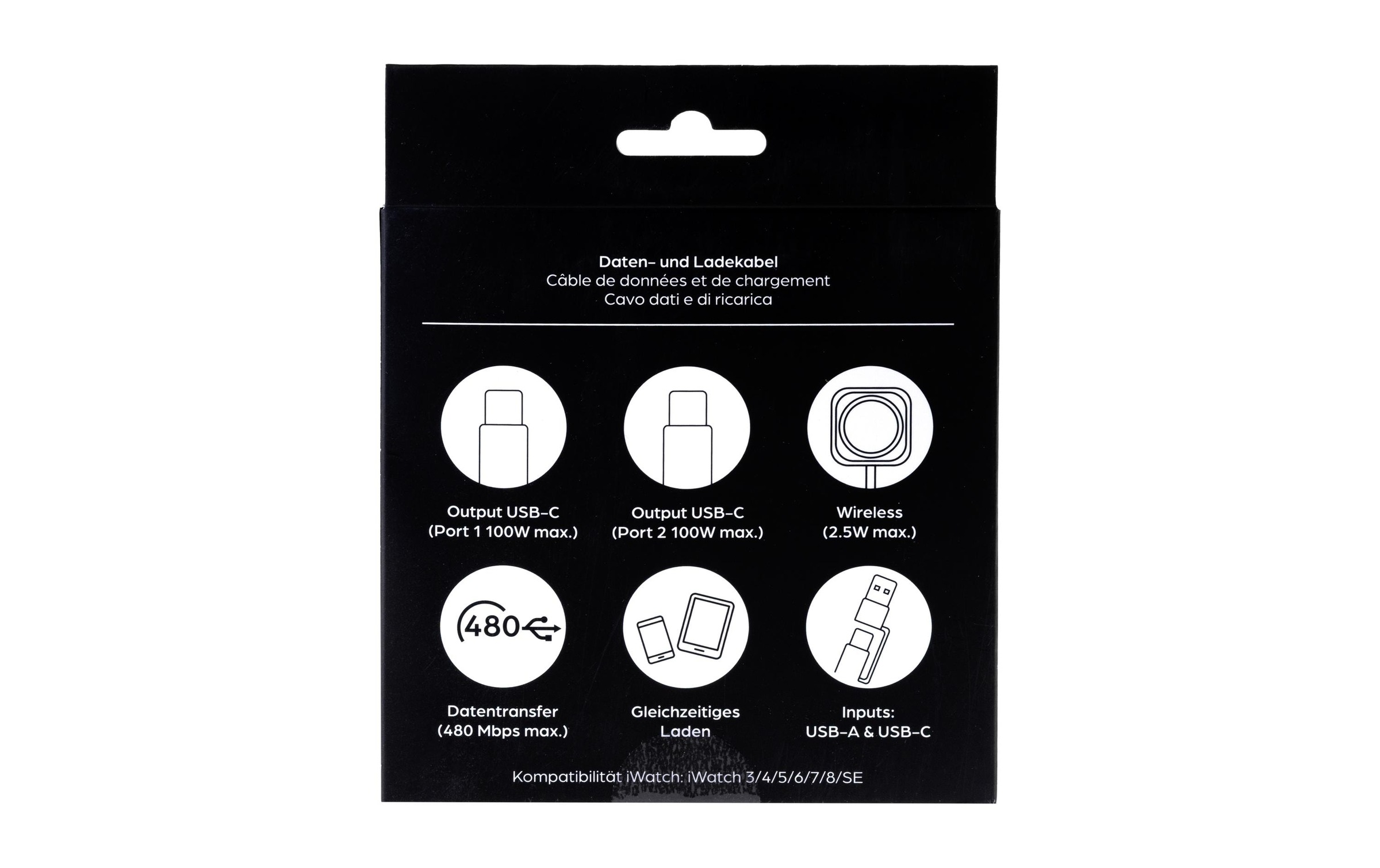 onit Câble USB »2.0-Kabel USB A/USB C - 2x USB-C/Ladepad« 120 cm