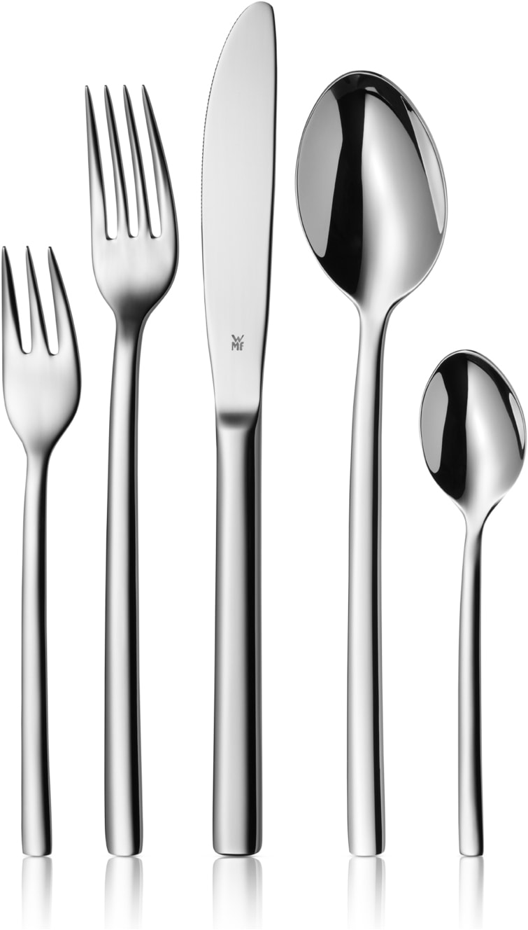 Image of WMF Besteck-Set "Inspiration, elegante Optik, ergonomische Haptik, Wellenschliff-Messer" spülmaschinengeeignet, säuregeeignet, hochwertiger Besteckkasten