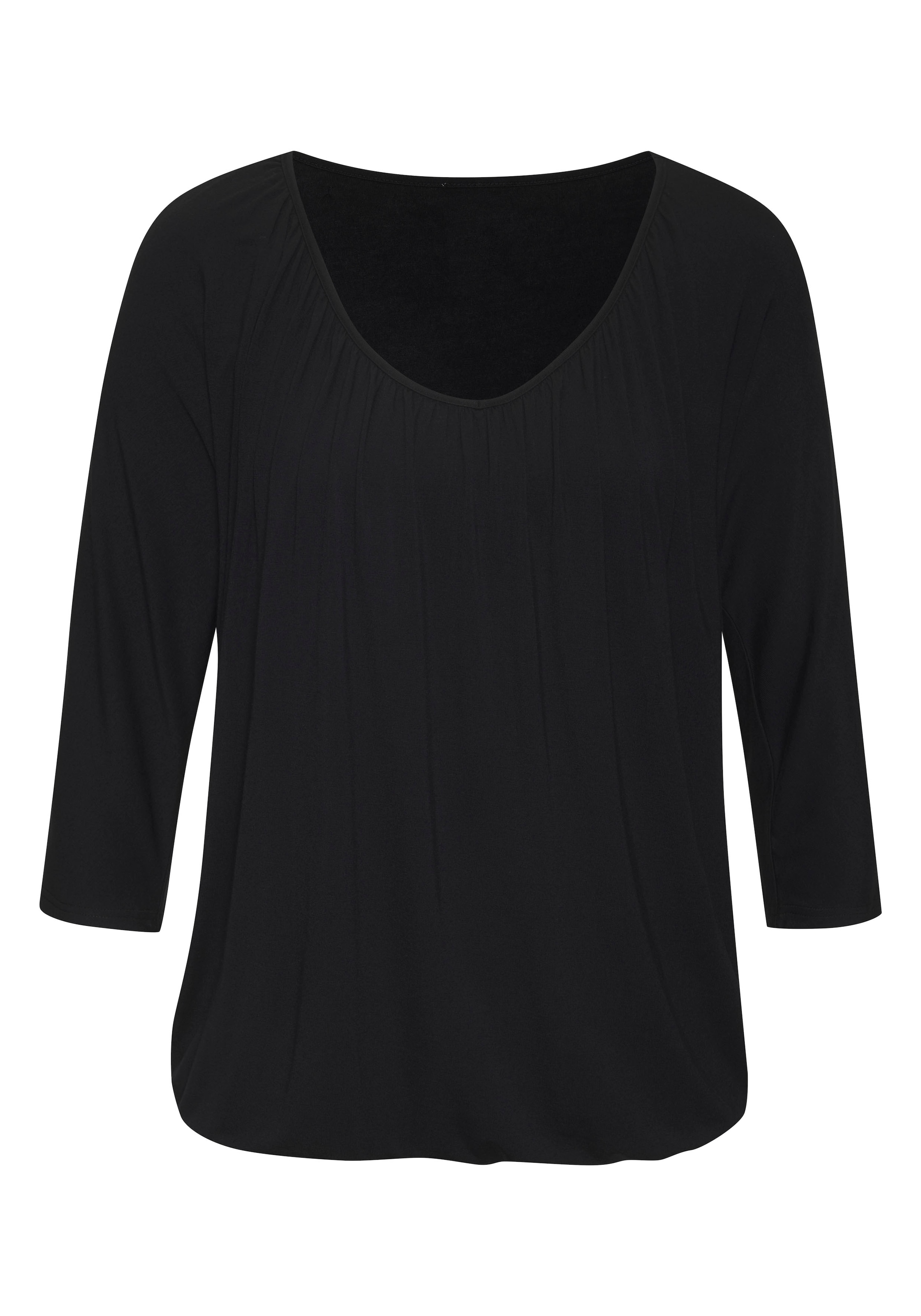 LASCANA 3/4-Arm-Shirt, mit Gummizug am Bund