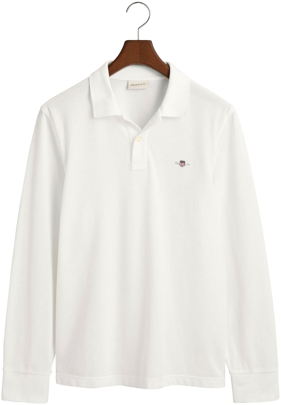 Gant Poloshirt »REG SHIELD LS PIQUE RUGGER«, mit Logotickerei auf der Brust