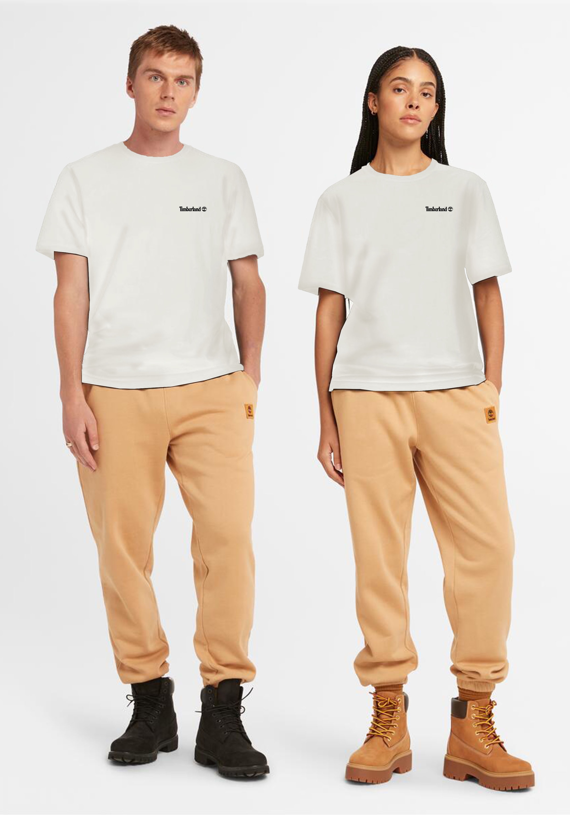 Image of Timberland T-Shirt "Small Linear Logo Print Tee" mit Rundhalsausschnitt, Kurzarm-Design, unifarben, aus Baumwolle