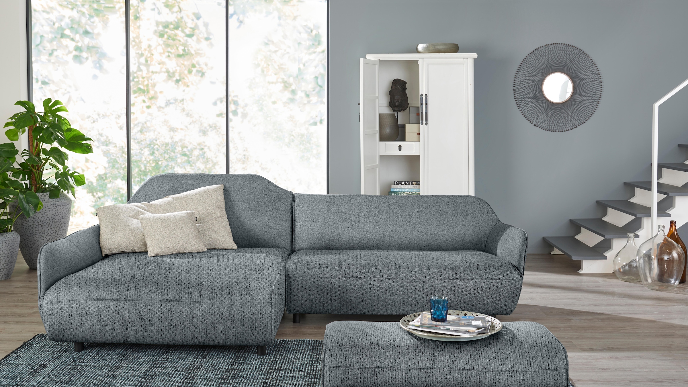 Creation BY ROLF BENZ Canapé d'angle »CR.480, Designecksofa, L-Form« au choix en cuir ou en chenille