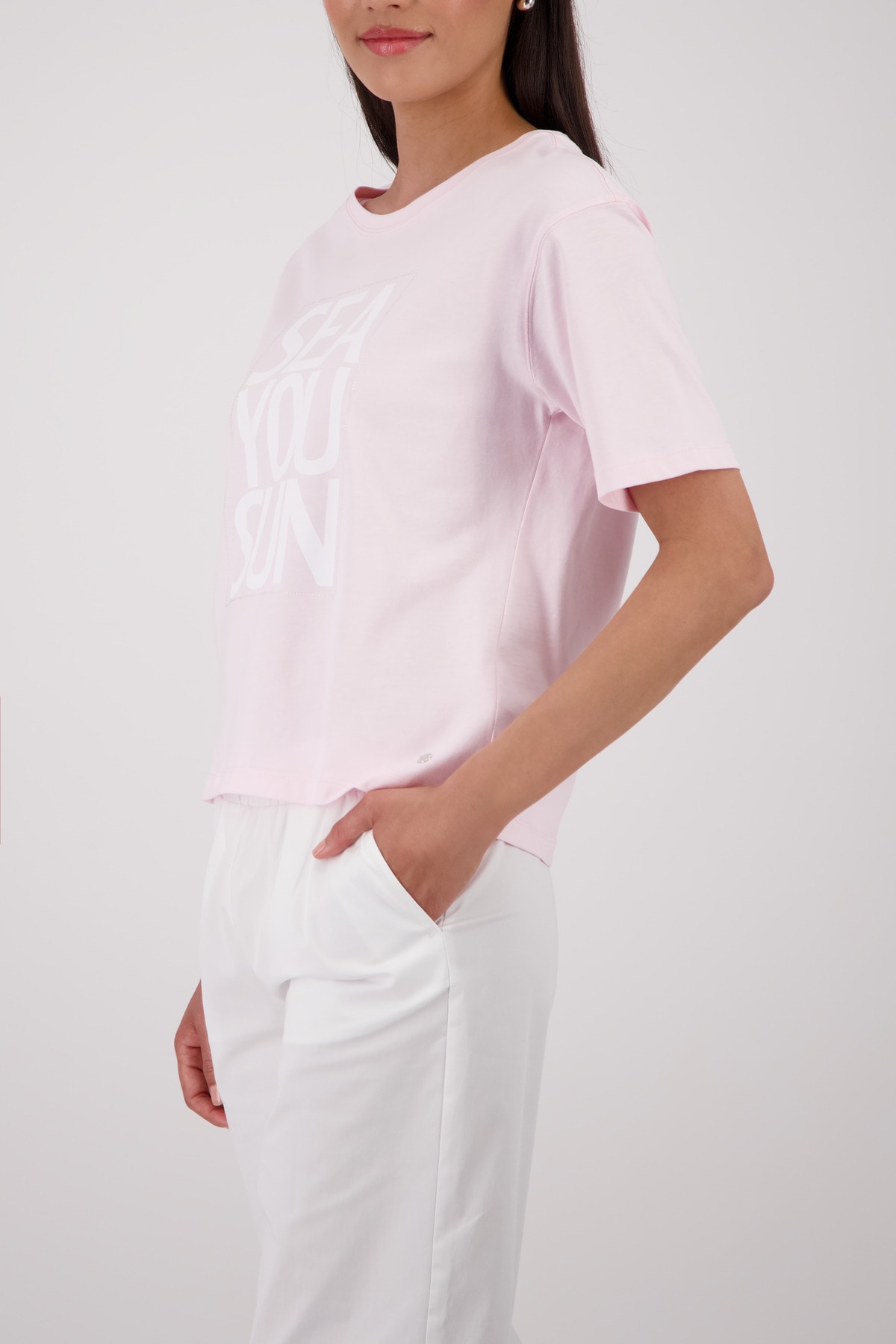 Monari T-shirt »Shirt Druck platziert« coupe régulière avec inscription