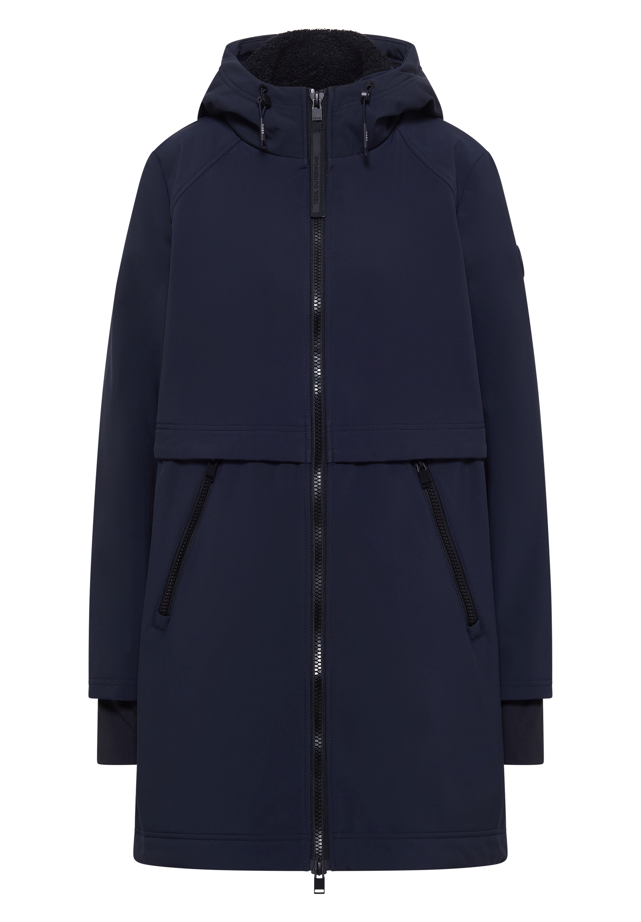 Cecil Manteau softshell avec capuche, déperlant, poches zippées
