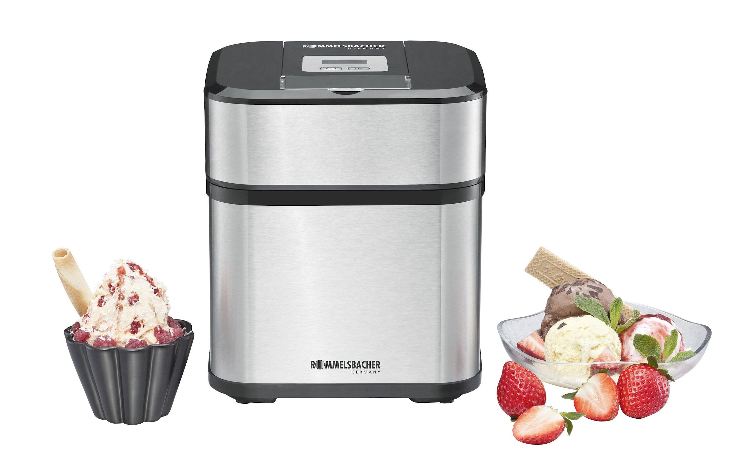 Rommelsbacher Eismaschine »»4in1, 500 ml««, 1,5 l, 12 W, Lieferung mit passendem CH-Fixadapter