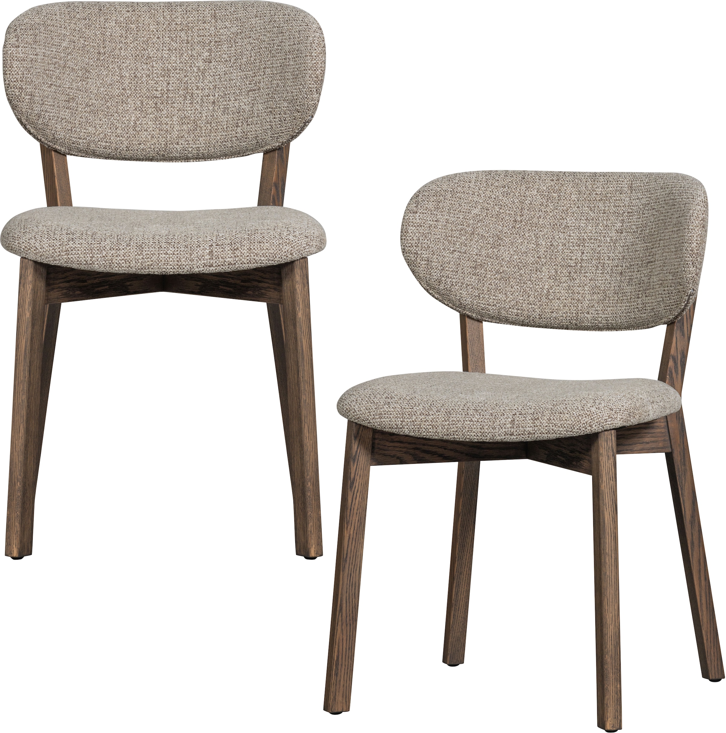 Image of WOOOD Esszimmerstuhl "Udar mit Melange-Gewebe More und Eichengestell H 82 cm" (Set) 2 Stk.(Set, 2 St), strapazierfähiger Stoff, moderne Gestaltung
