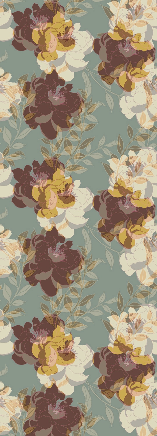 Image of queence Vinyltapete "Kalea" Motiv bedruckt botanisch floral gemustert natürlich glatt 90x250cm, selbstklebend, kinderleichte Anbringung, Sticker