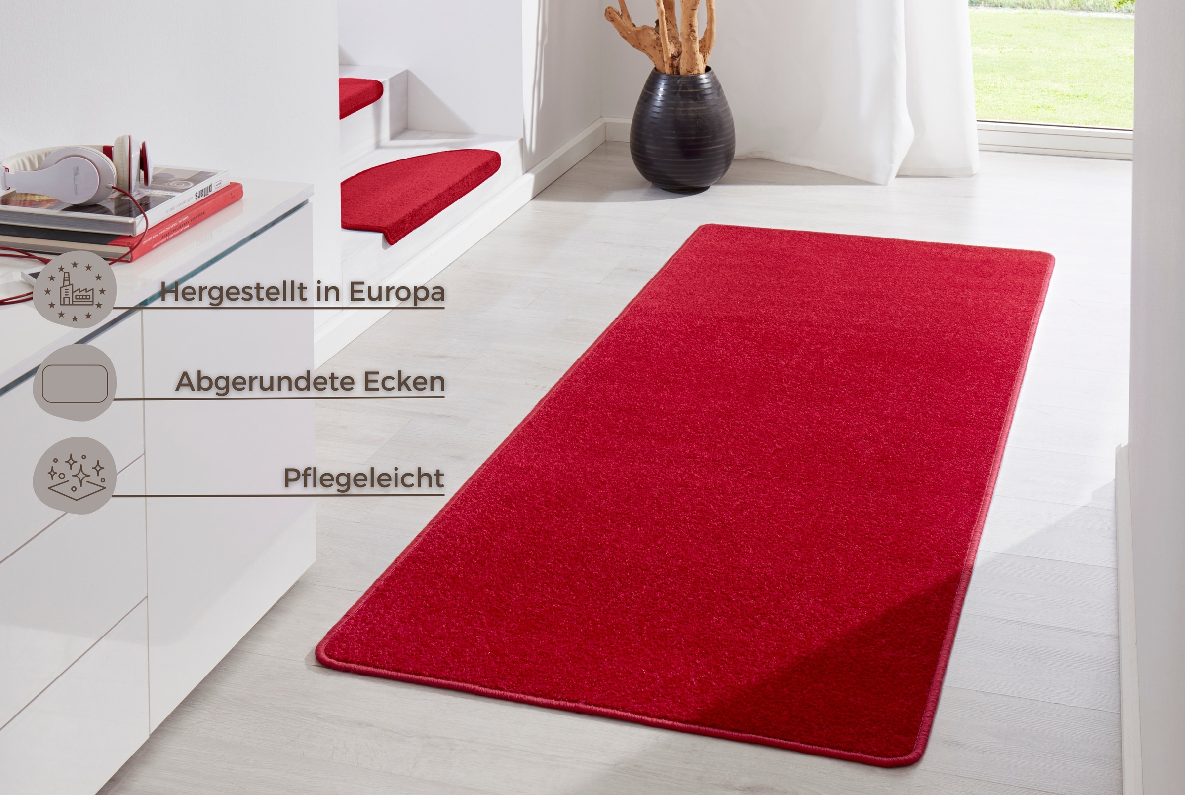 HANSE Home Teppich »Fancy«, rechteckig, Kurzflor, weich, uni, gekettelt, Wohnzimmer, Schlafzimmer, Esszimmer