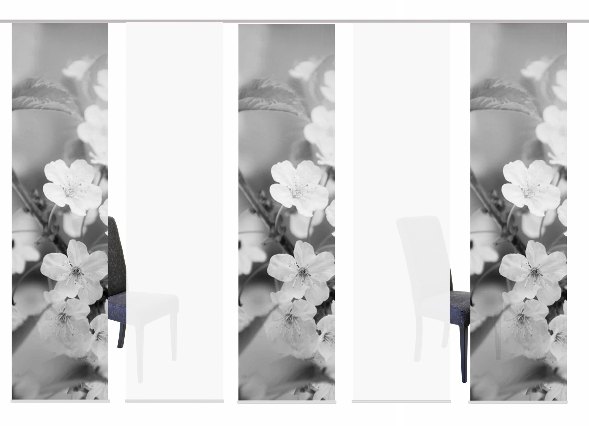 Image of HOME WOHNIDEEN Schiebegardine »5ER SET NILA«, (5 St.), HxB: 245x60, Schiebevorhang 5er Set Digitaldruck bei Ackermann Versand Schweiz