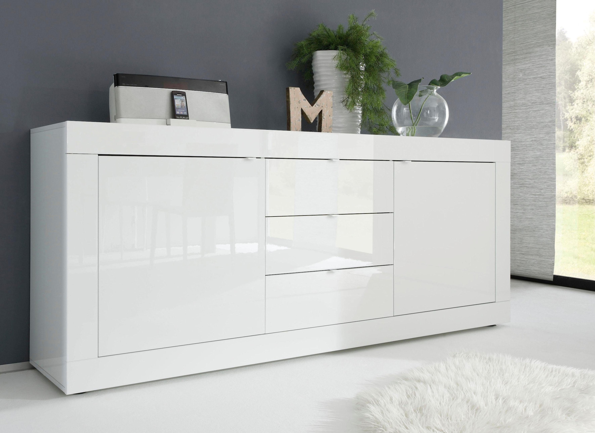 Sideboard »Basic Breite 210 cm, Kommode 2 Türen, 3 Schubkästen, Anrichte,«,...