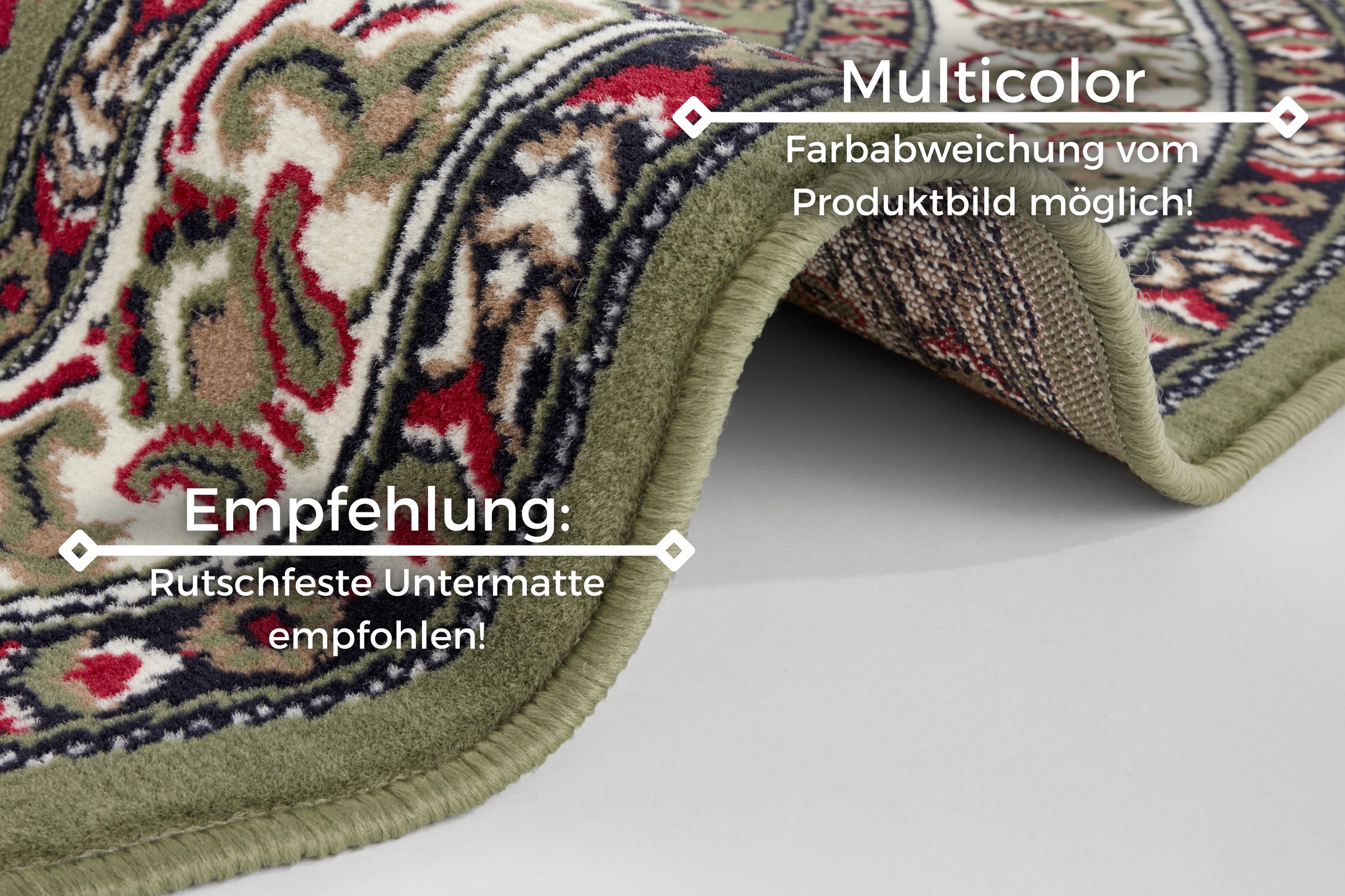 NOURISTAN Teppich »Parun Täbriz«, rund, 9 mm Höhe, Kurzflor, Orient, Teppich, Vintage, Esszimmer, Wohnzimmer, Flur
