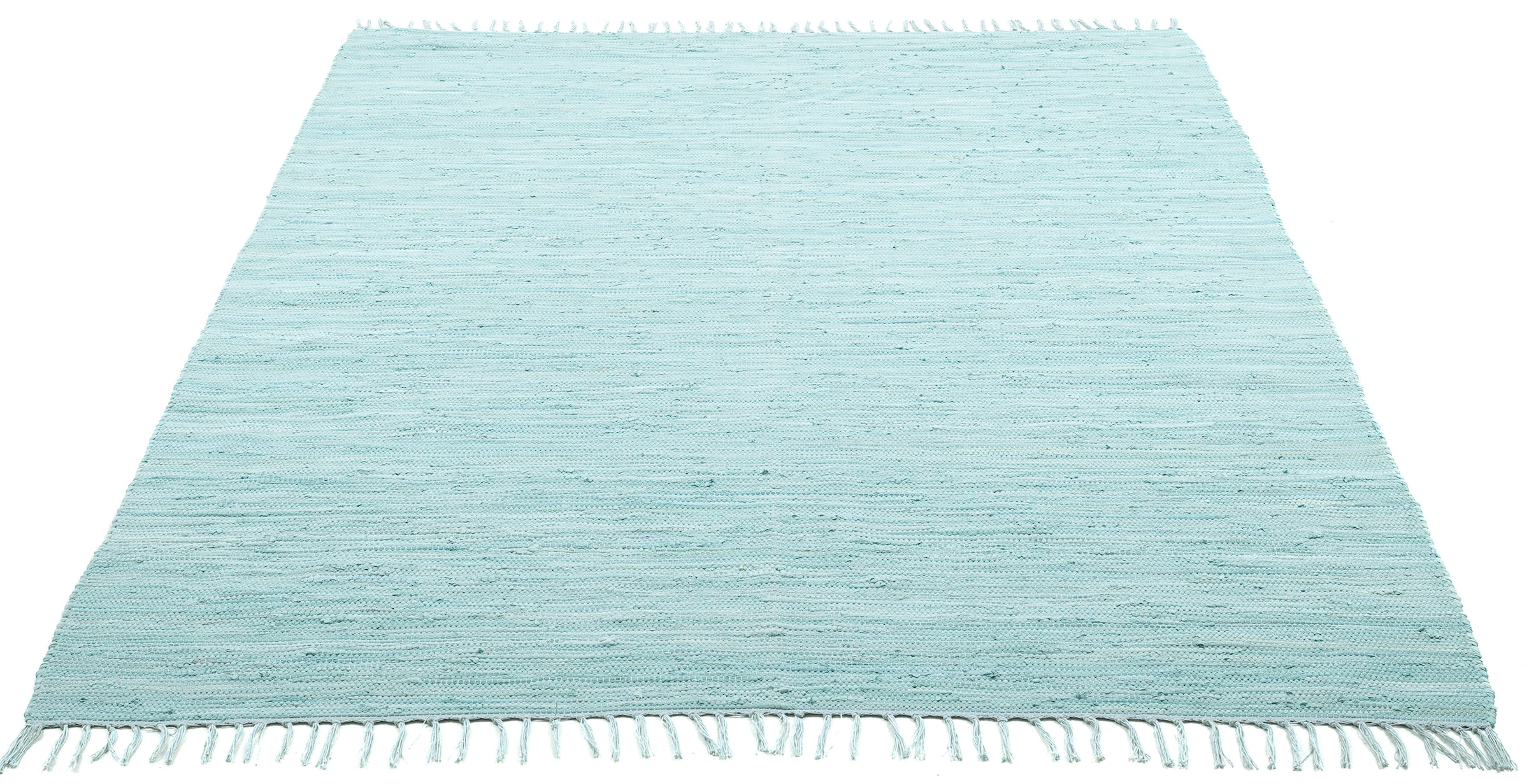 ♕ THEKO Teppich »Happy Cotton«, versandkostenfrei reine Fransen Teppich, Baumwolle, rechteckig, handgewebt, mit Handweb Flachgewebe, auf
