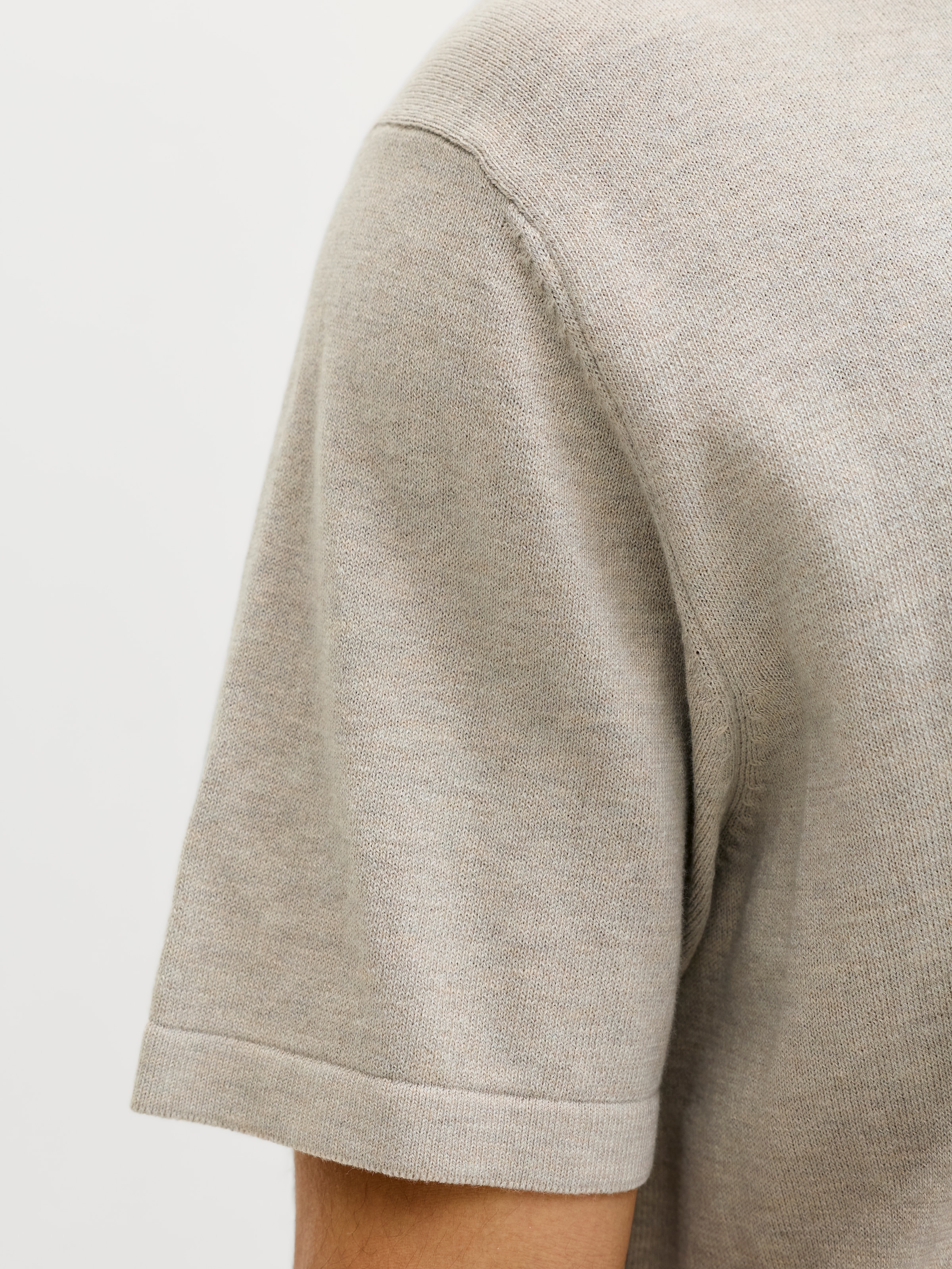 Jack & Jones Pull à manches courtes »JJEEMIL KNIT ZIP POLO SS SN« avec fermeture éclair courte