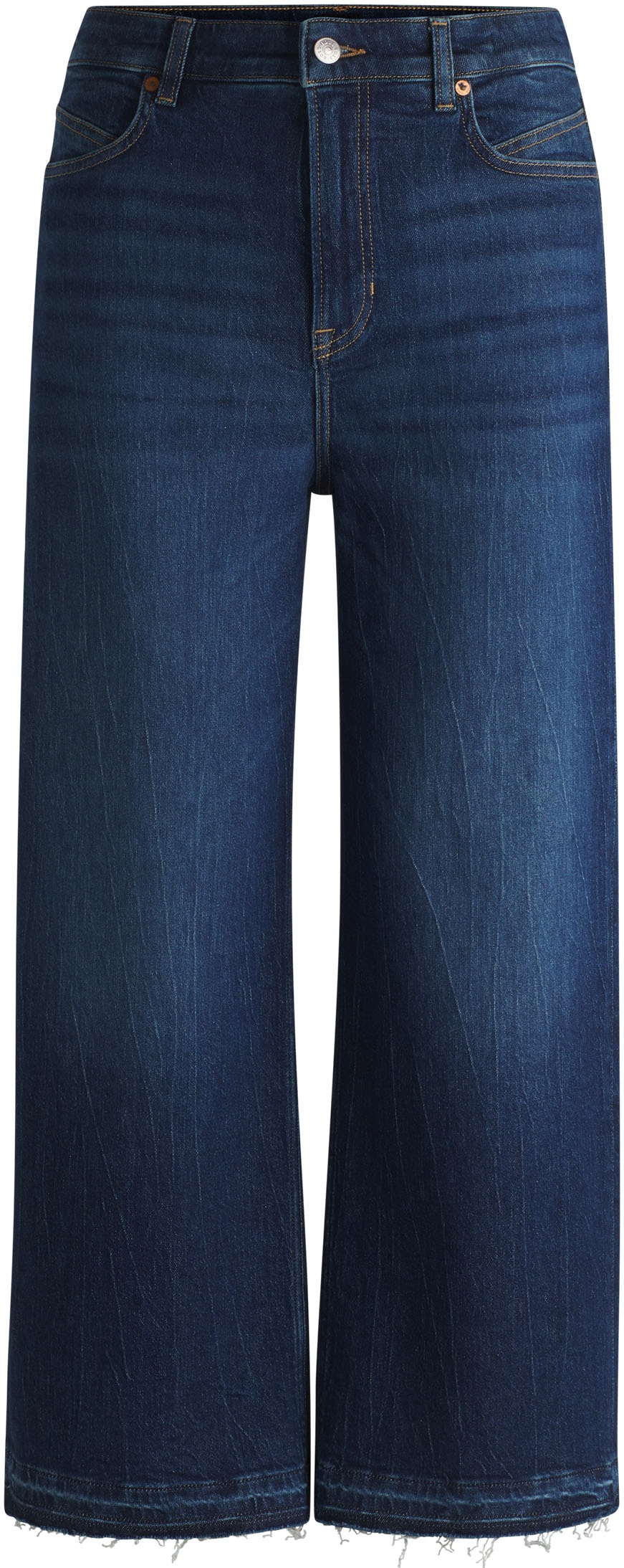 BOSS ORANGE Weite Jeans »Marlene High Rise Hochbund High Waist Premium Denim Jeans«, (BOSS ORANGE DENIM), weite Beinfom, cropped