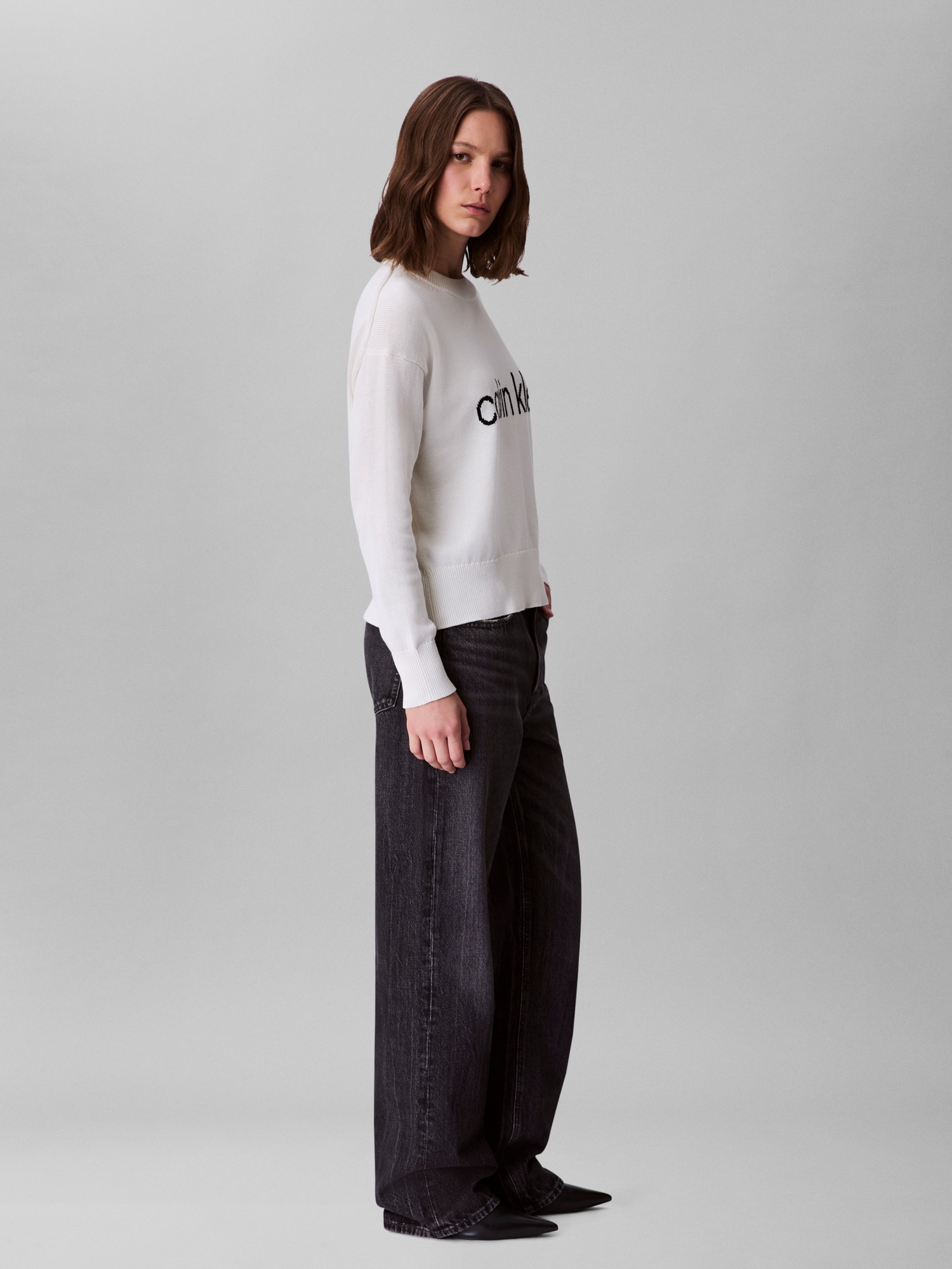Calvin Klein Jeans Strickpullover »Cotton Graphic Pullover« Mit Rundhalsausschnitt
